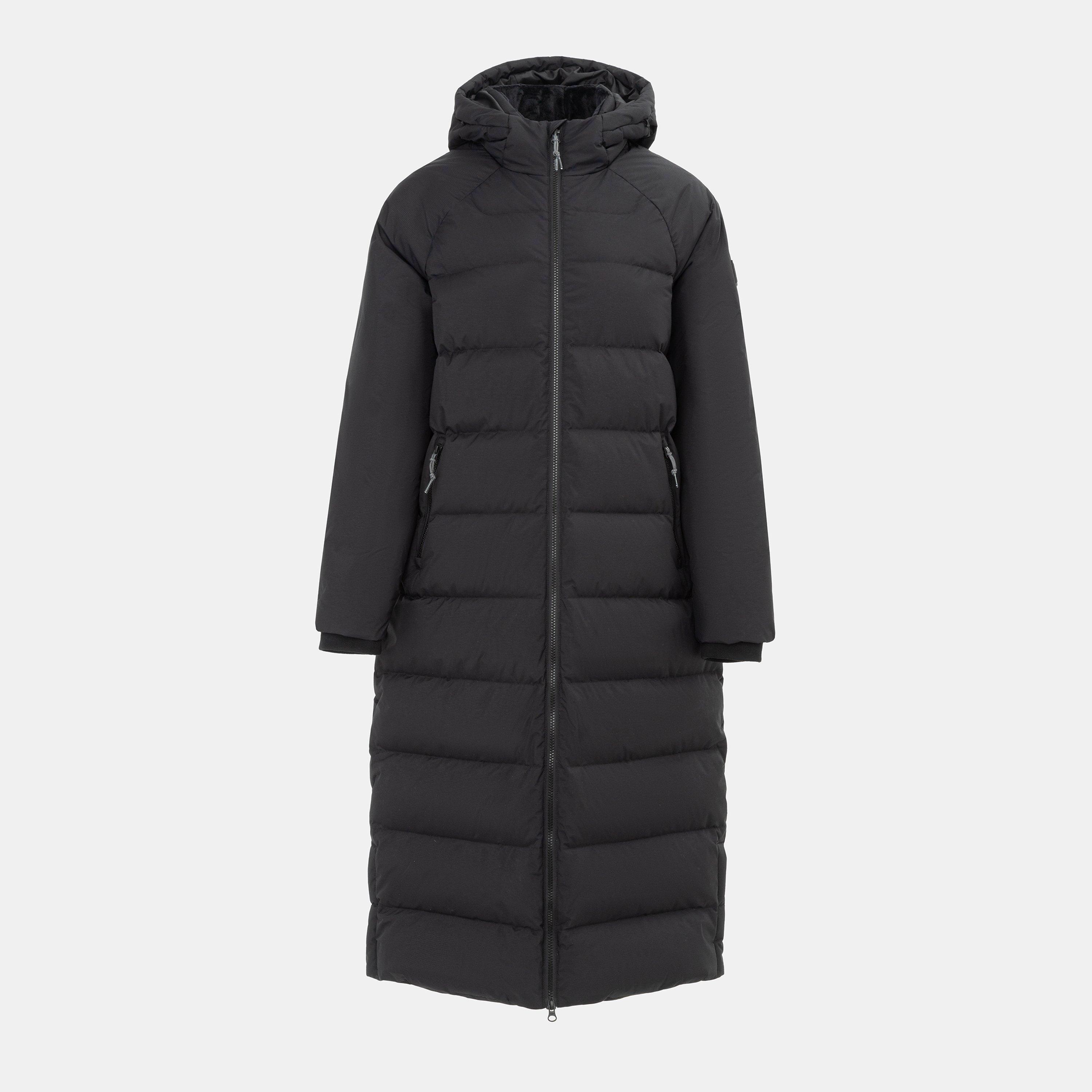 Black - Karrimor - Womens Helix Wind Resistant Long Hooded Down Jacket - 1