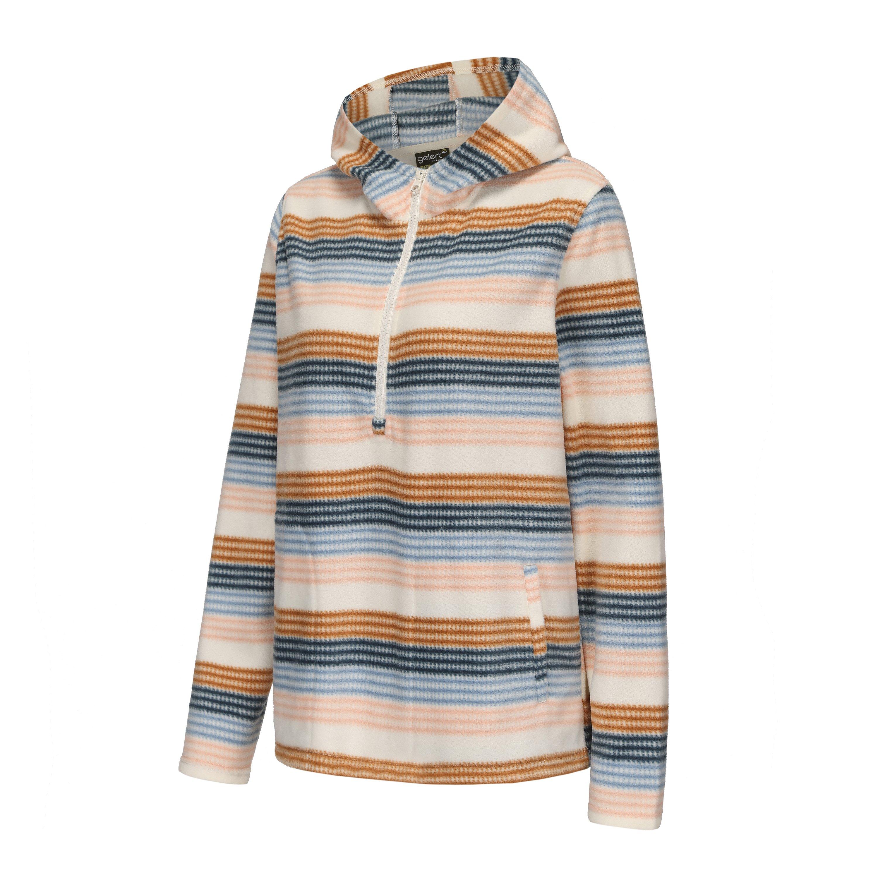Roomkleurige Streep - Gelert - quarter Zip Hooded Fleece Top Womens - 2