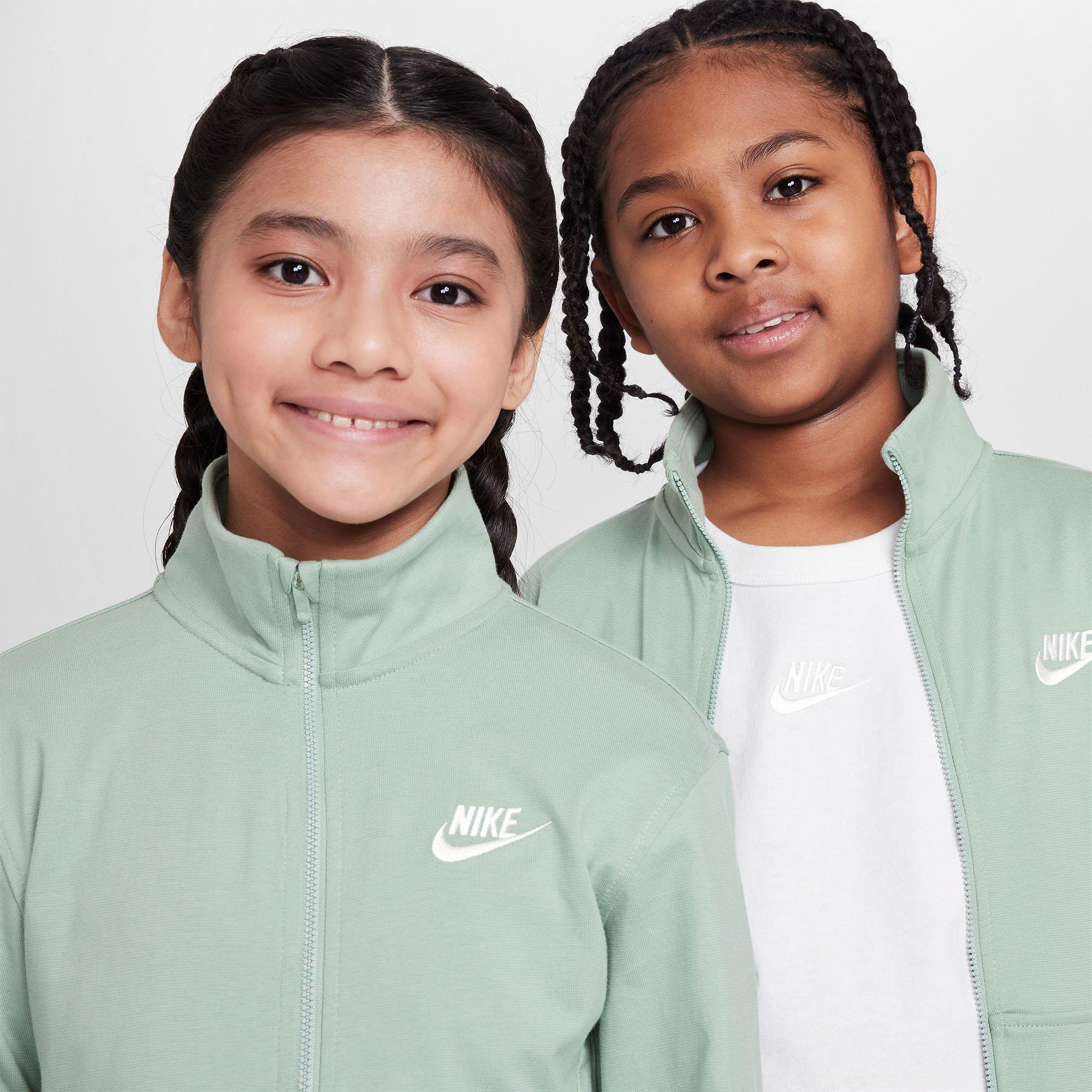 Steam/White - Nike - Sportswear Club Juniors Full-Zip Knit Jacket - 3