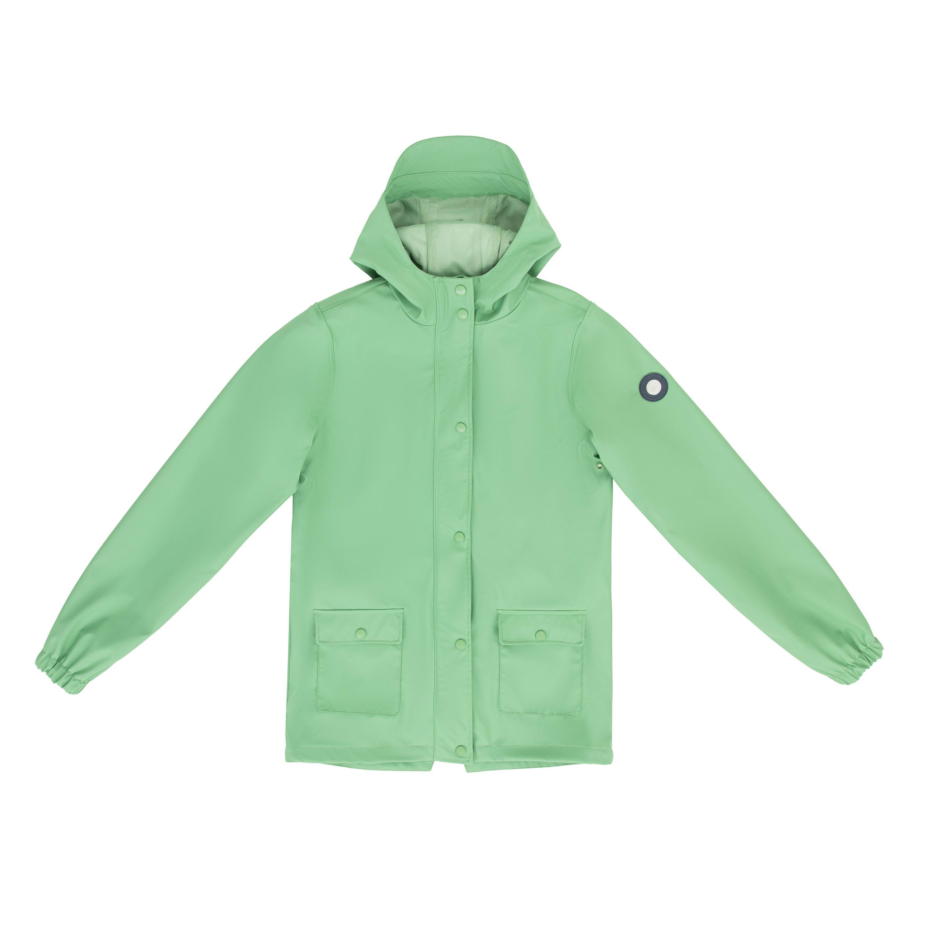 Moss Green - Gelert - Unisex Kids Coast Fleece Lined Windproof Long Sleeve Waterproof Jacket - 1
