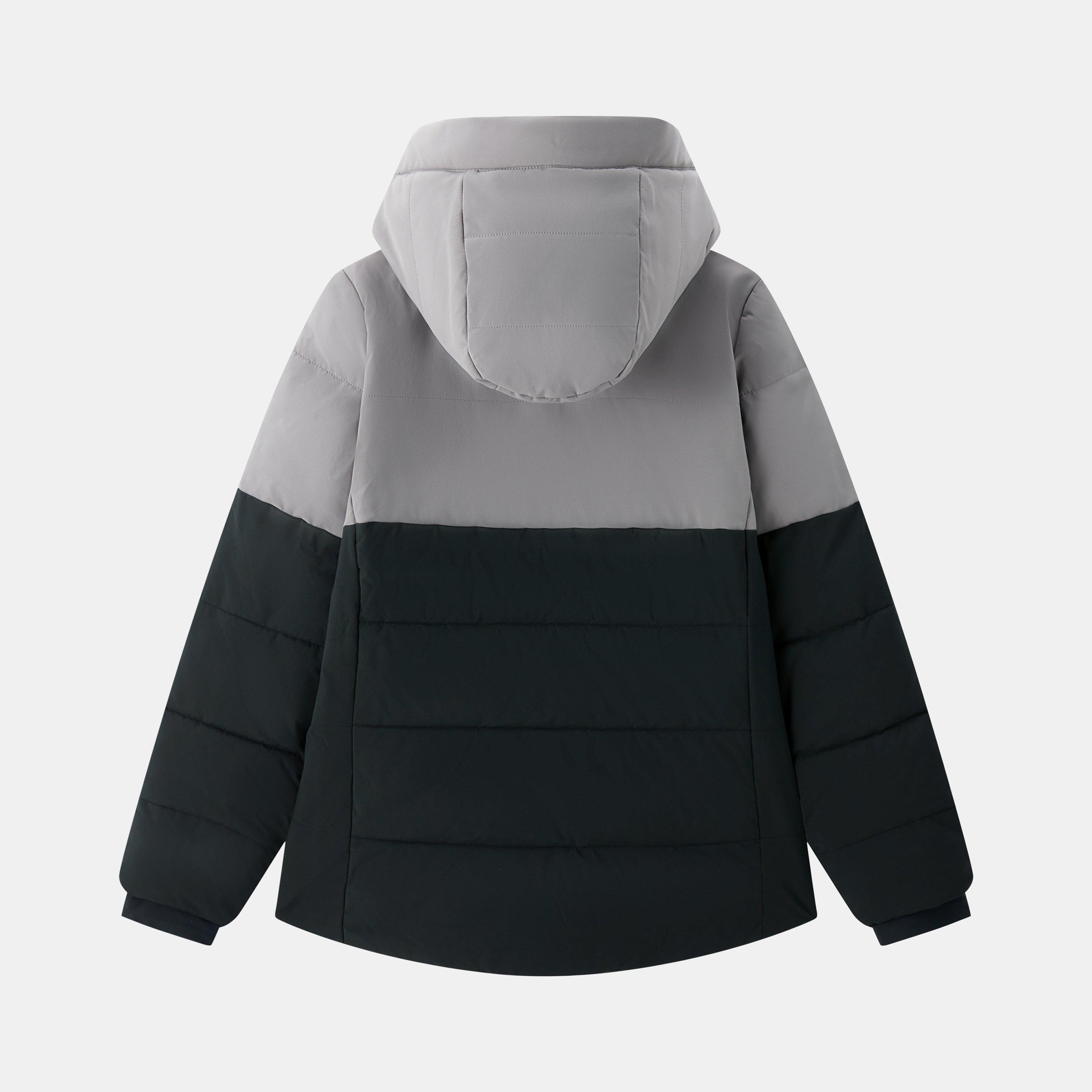 Grey/Black - Karrimor - Kids Orbit Baffle Thermolite Hooded Insulated Puffer Jacket - 2