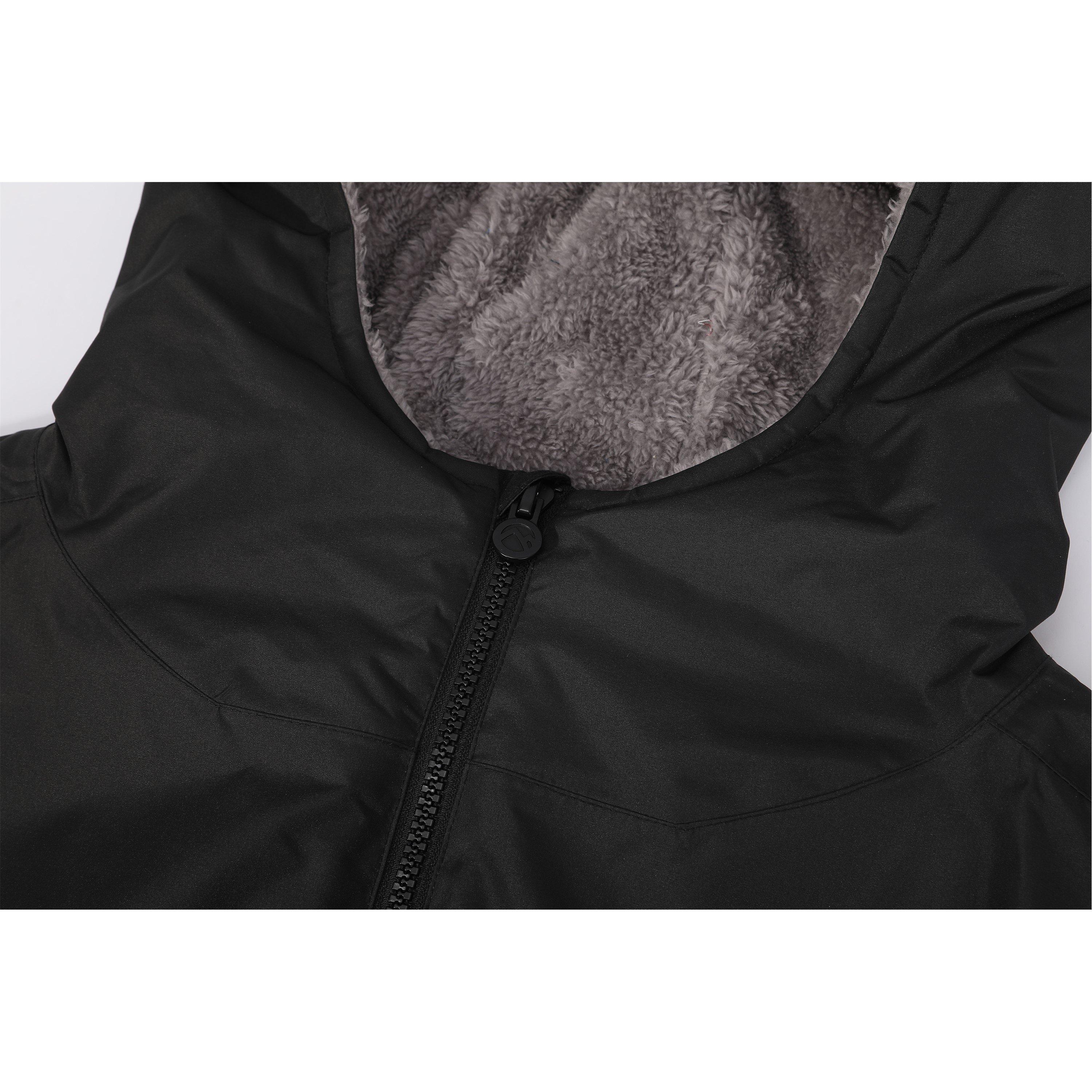 Nero - Gul - Kids Gelert Waterproof Fleece Lined Long Sleeve Oversized Fit Insulated Robe - 3