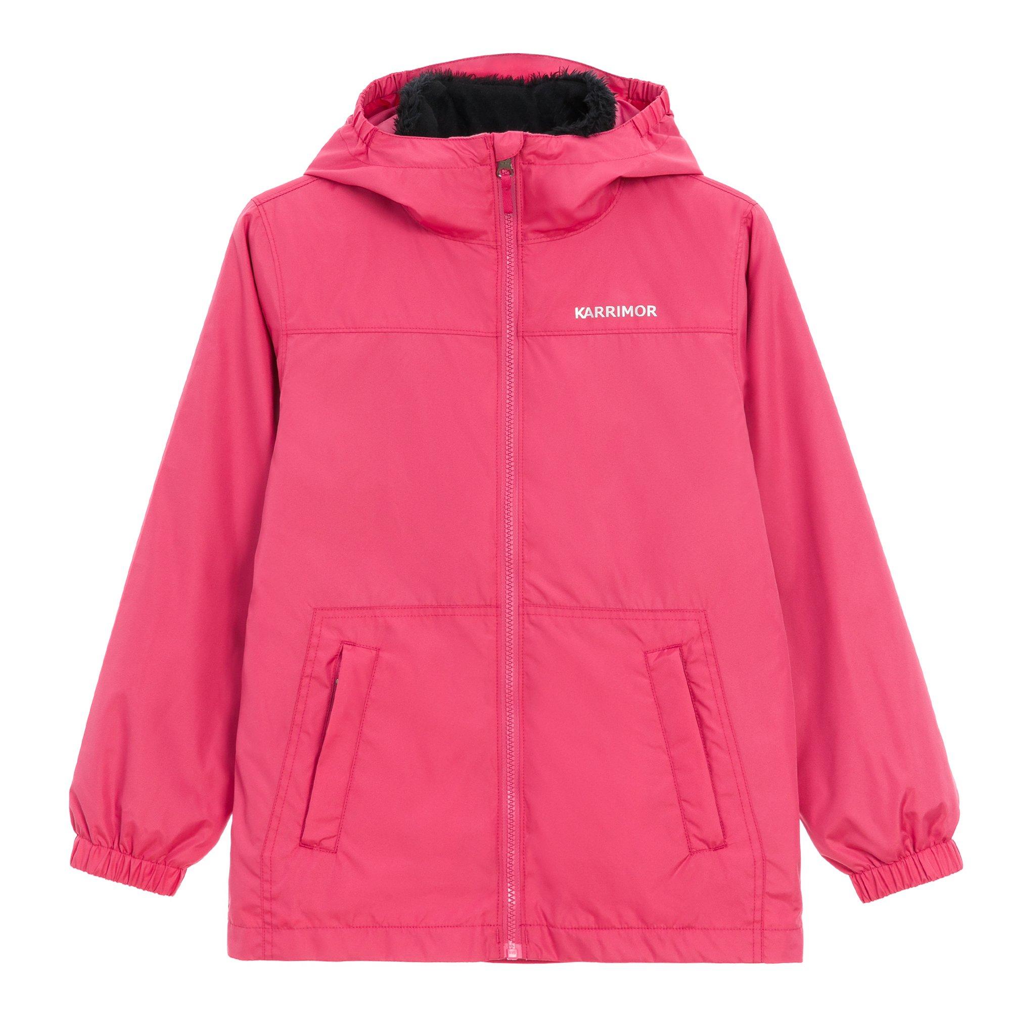 Pink/Black - Karrimor - Kids' Teddy Faux Fur Windproof Long Sleeve 3 in 1 Jacket - 1