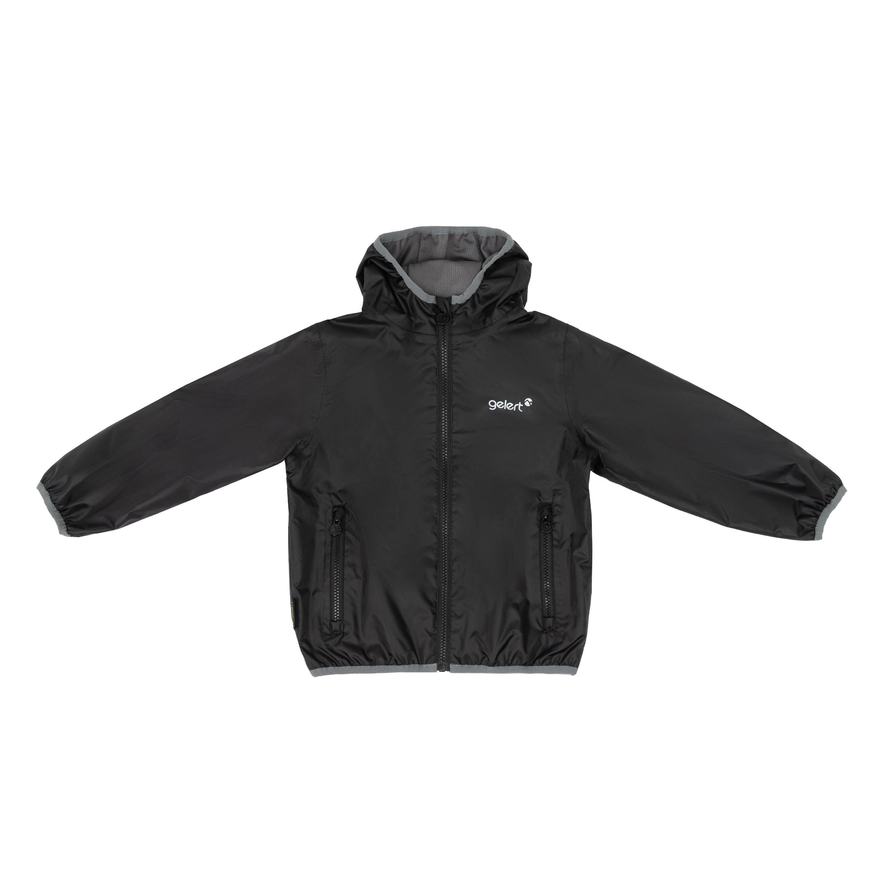 Black - Gelert - Kids' Dursley Waterproof Long Sleeve Hooded Jacket - 1