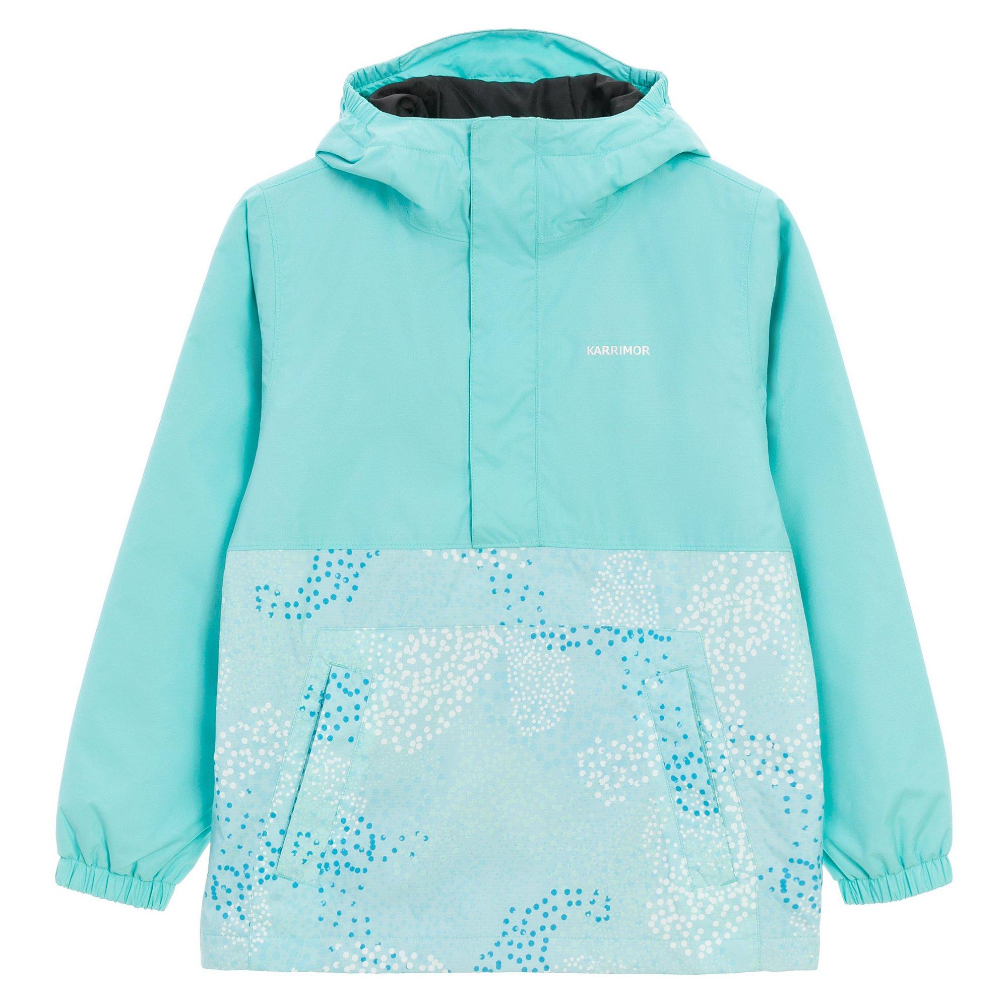 Karrimor Boys Kids' Half Zip Windproof Hooded Long Sleeve Padded Softshell Jacket - Blue/Printing - 13 (XL)