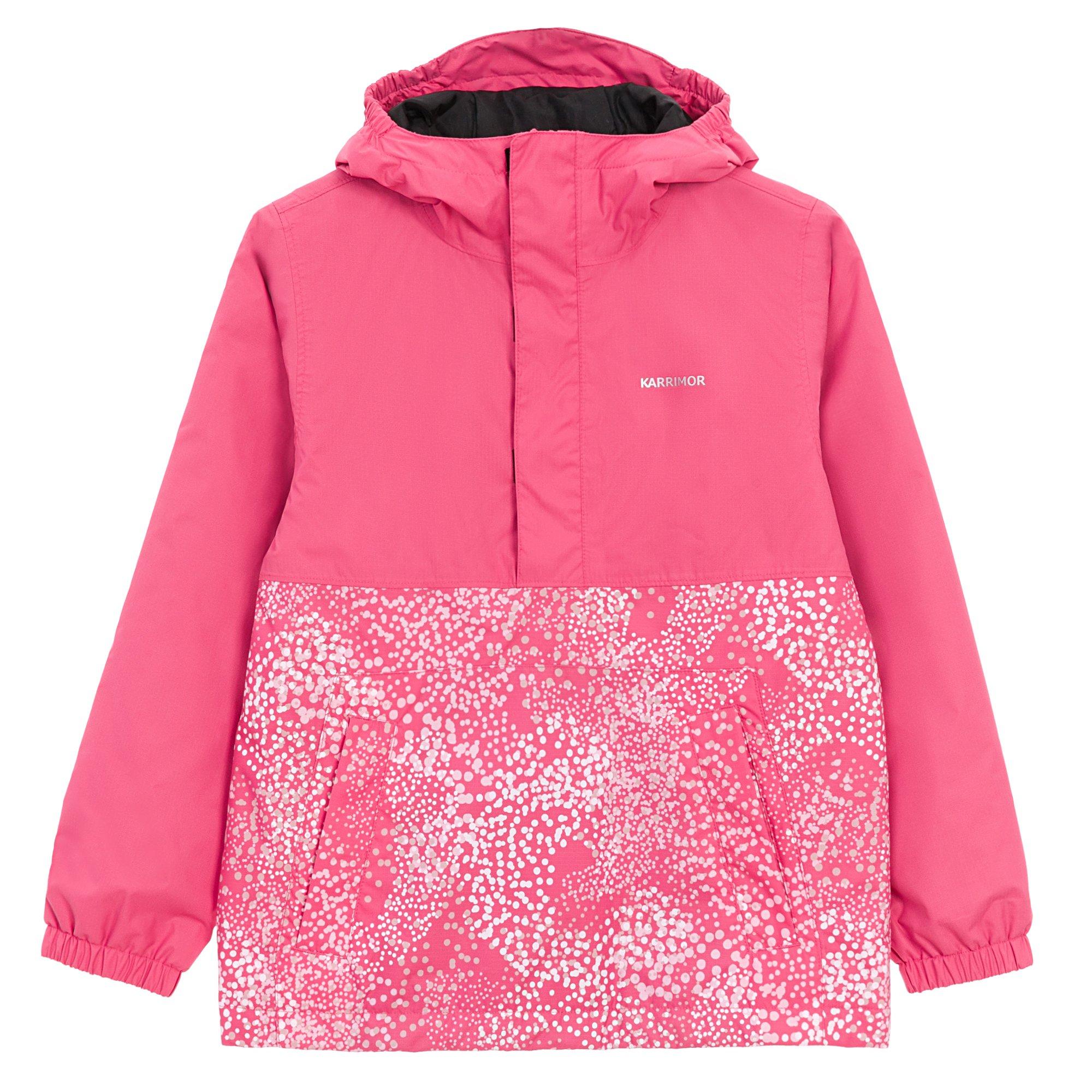 Karrimor Girls Kids' Half Zip Windproof Hooded Long Sleeve Softshell Jacket - Pink/Printing - 13 (XL)