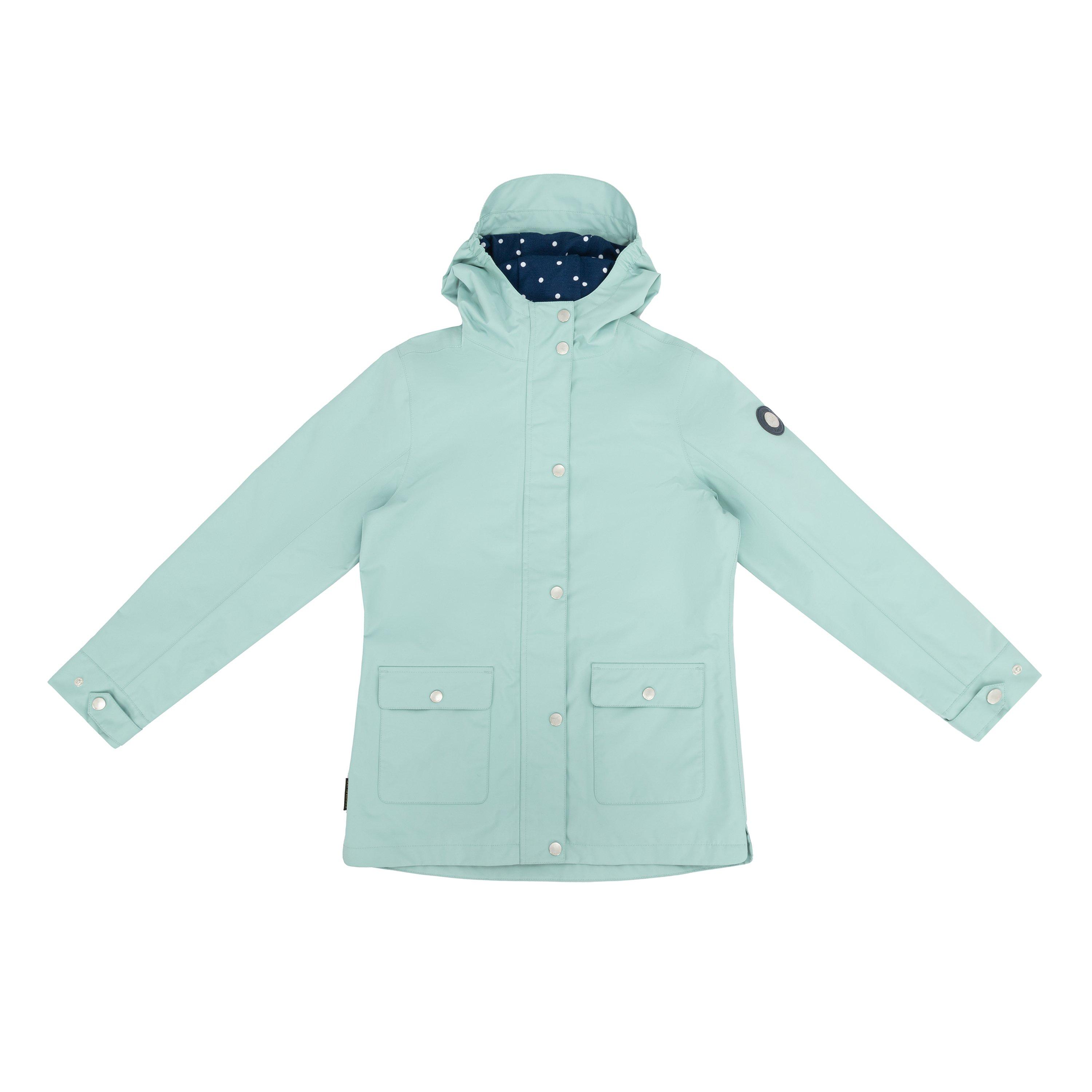 Gelert Girls Kids' Coast Waterproof Windproof Hooded Long Sleeve Waterproof Jacket - Sage Green - 13 Yrs