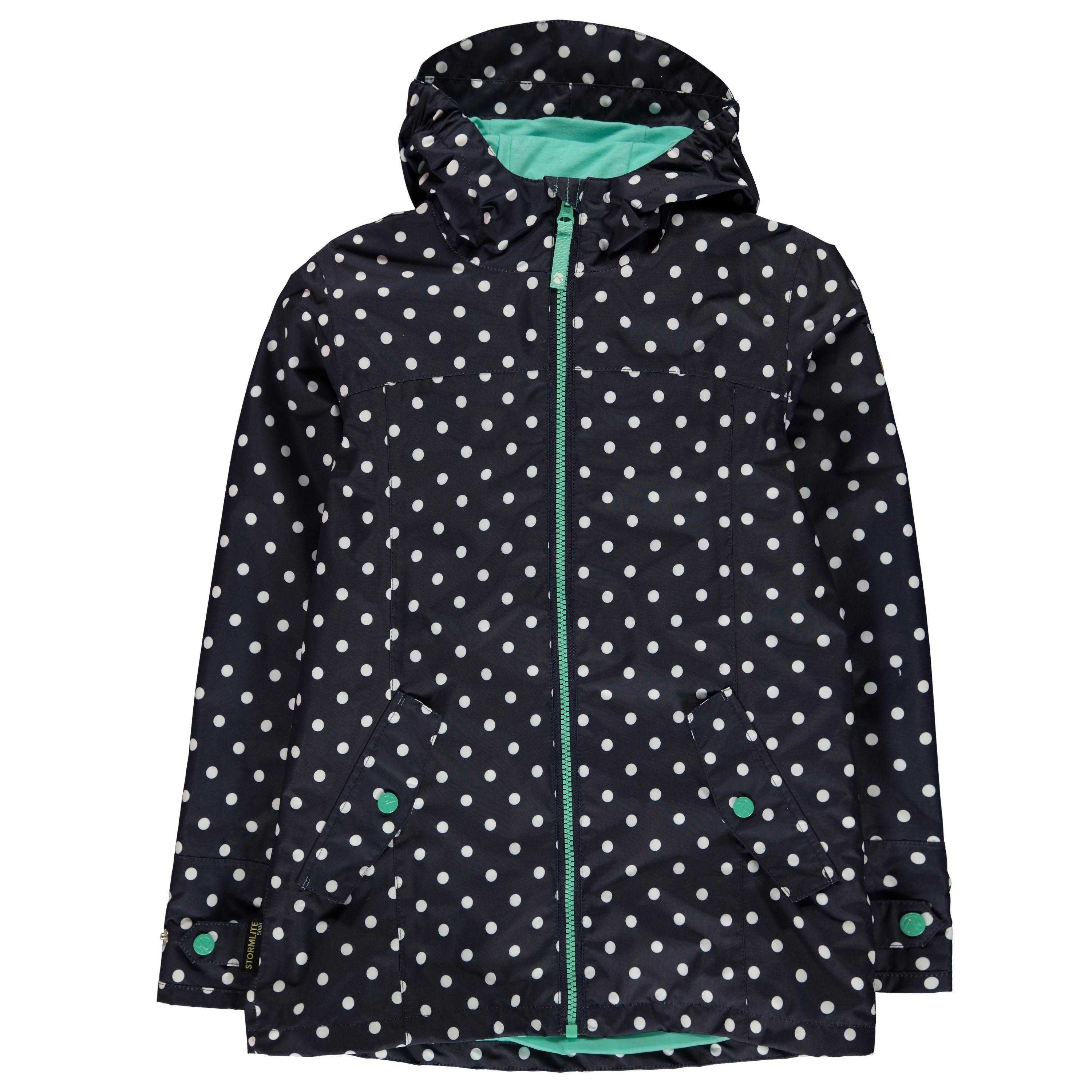 Navy Polka Dot - Gelert - Kids' Coast Waterproof Windproof Hooded Long Sleeve Waterproof Jacket - 1