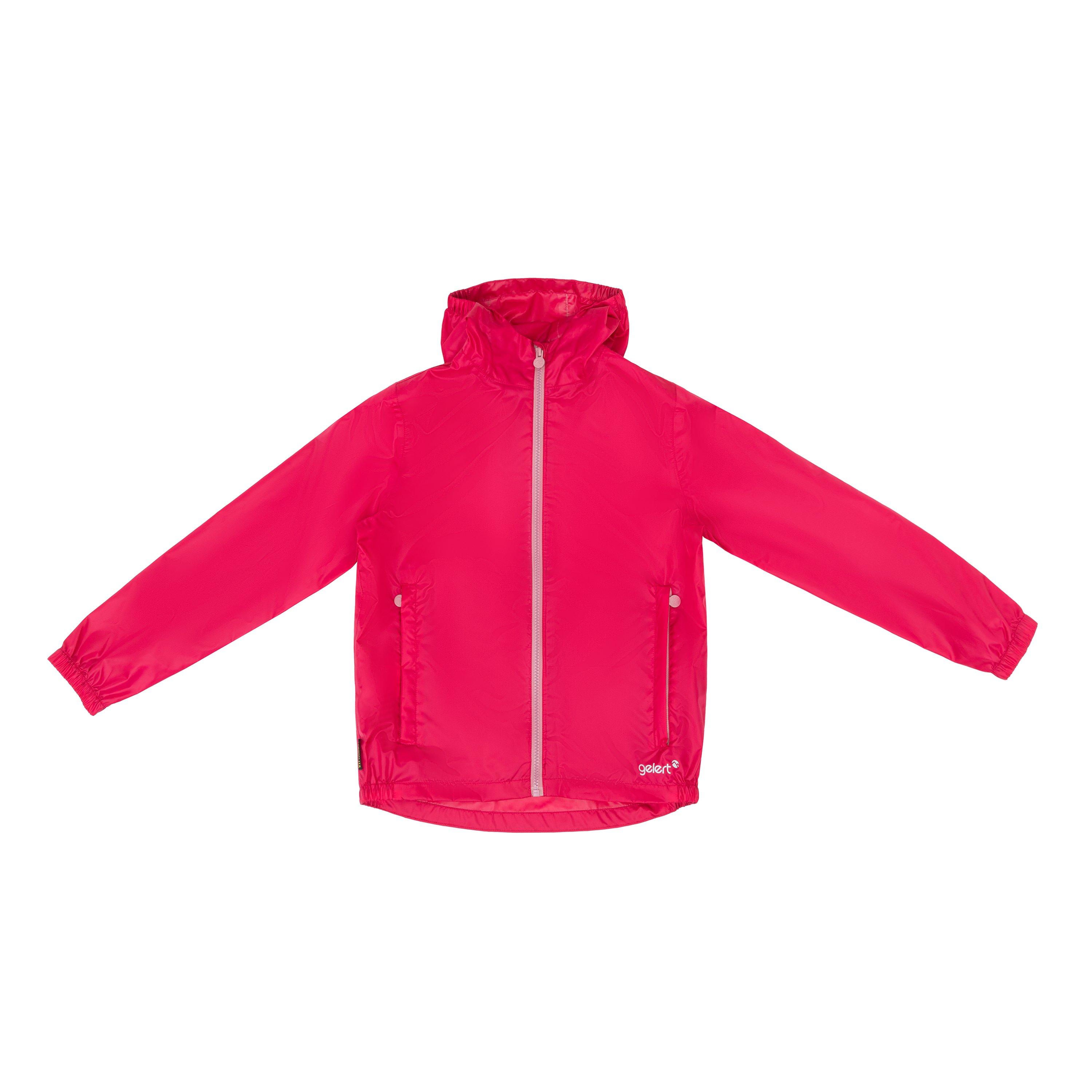 Gelert Boys  Kids Packaway Hooded Long Sleeve Waterproof Jacket - Bright Rose - 13 Yrs