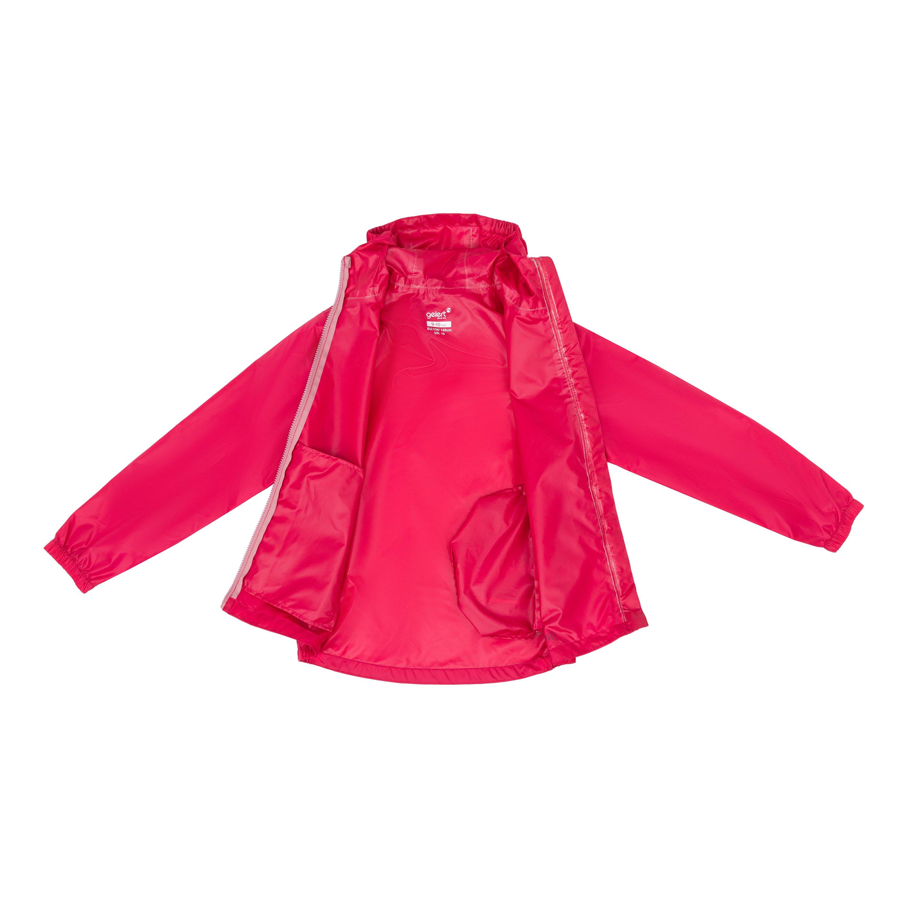 Bright Rose - Gelert - Unisex Kids Packaway Hooded Long Sleeve Waterproof Jacket - 3