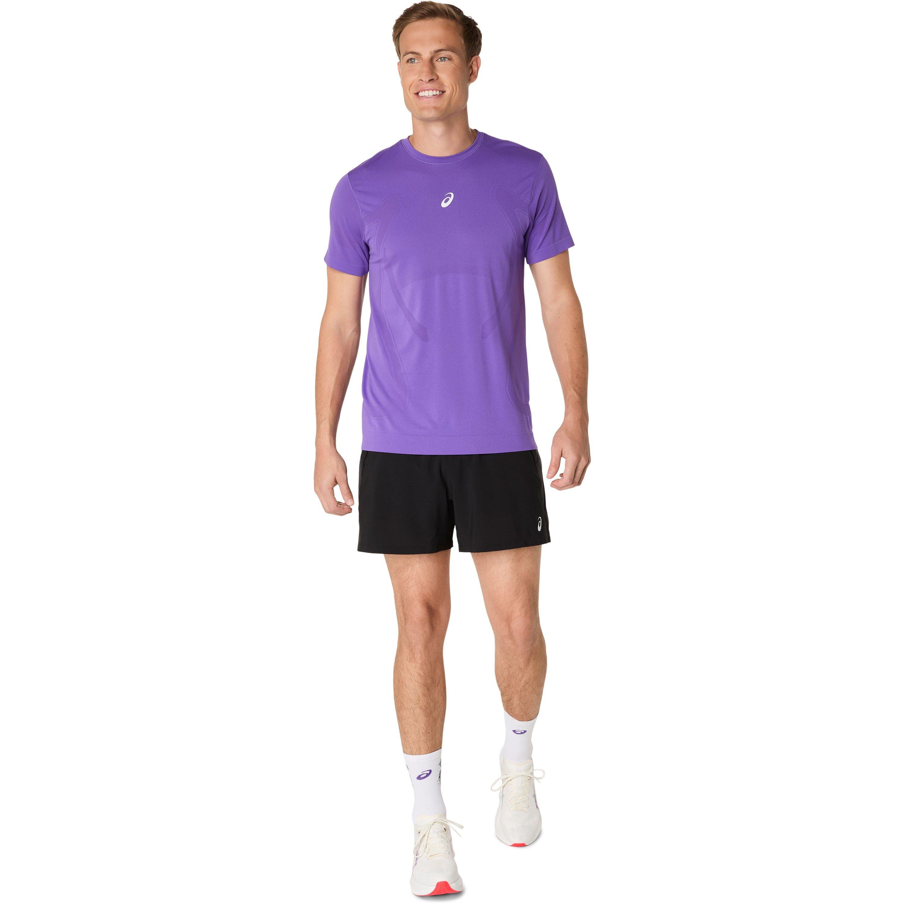 Edo Purple - Asics - Men's Road Seamless Short-Sleeve Performance Running Top - 3