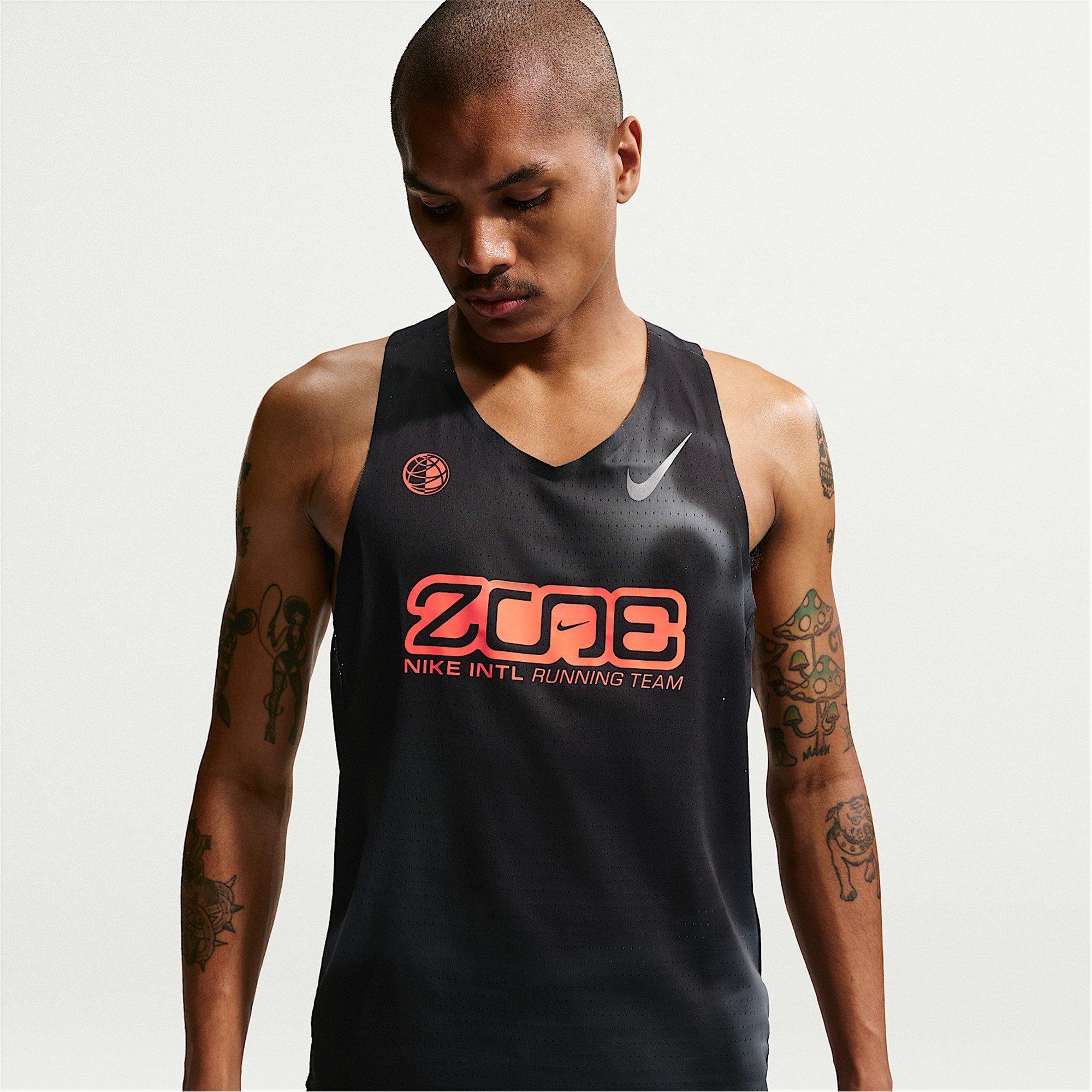 Black/Crimson - Nike - Men's AeroSwift Running Vest - 1
