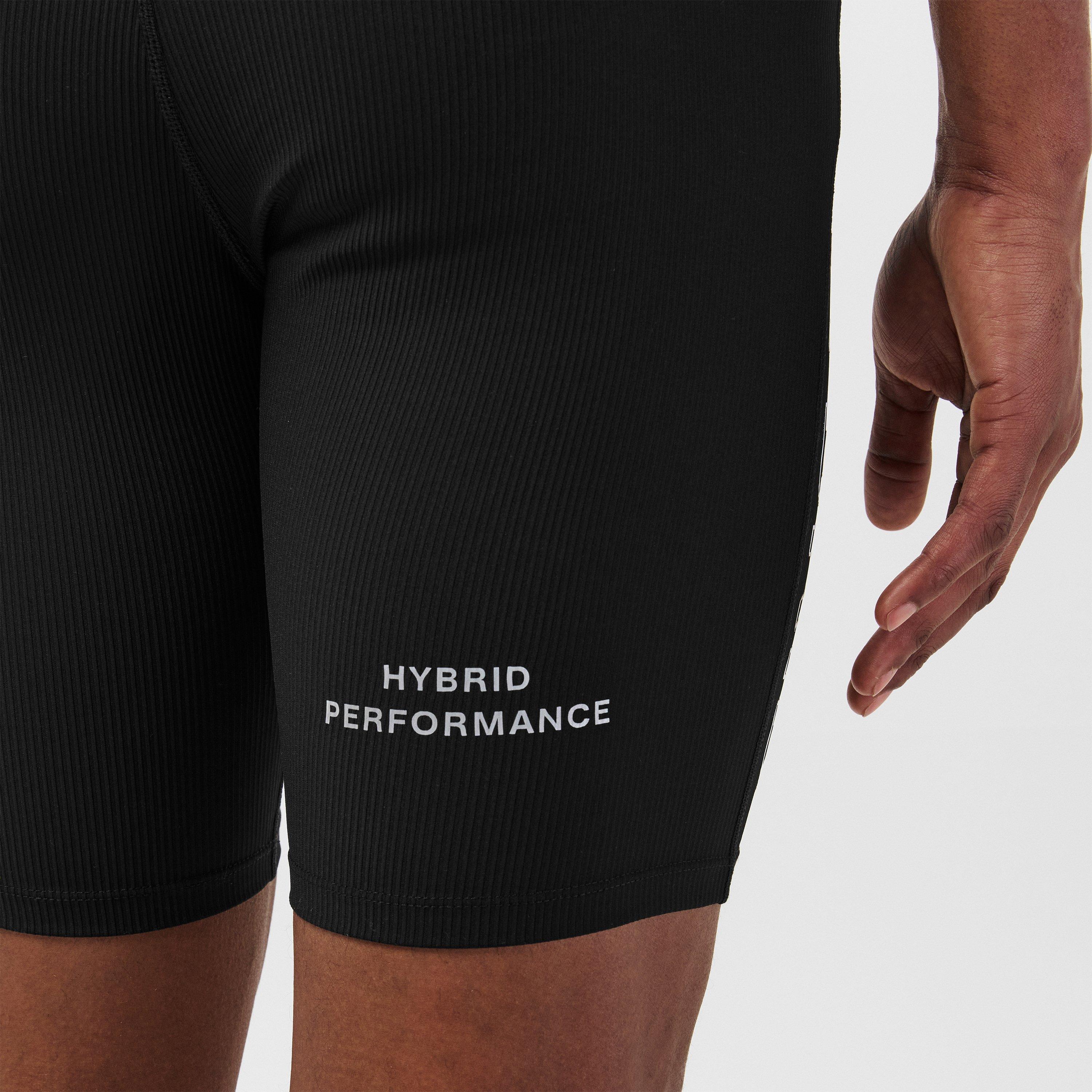 Black - Hybrid Performance - Men's Performance Half-Length Gym Leggings - 5