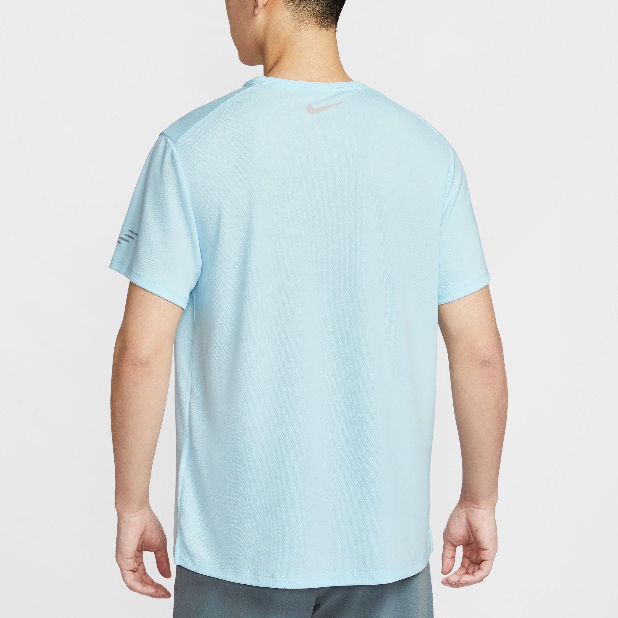 Blue/Ref.Silver - Nike - Miler Flash Mens Dri-FIT UV Running T-Shirt - 2