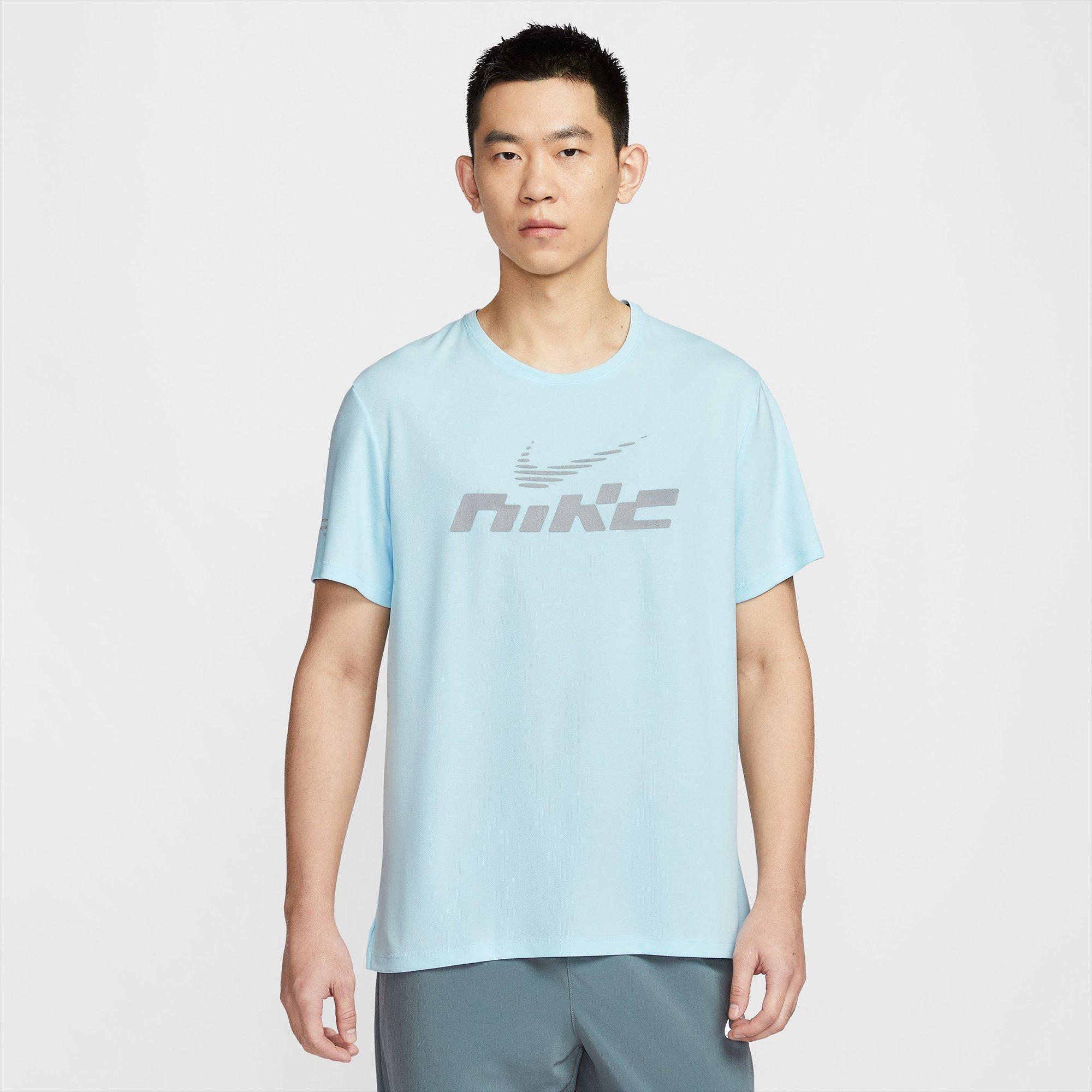 Blue/Ref.Silver - Nike - Miler Flash Mens Dri-FIT UV Running T-Shirt - 11