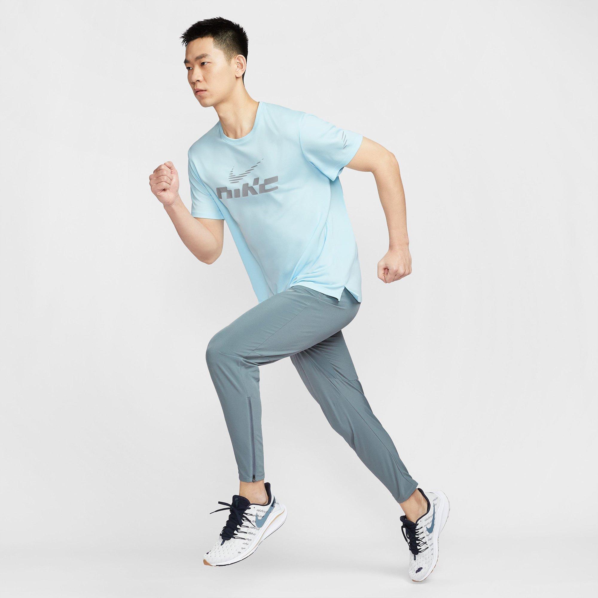 Blue/Ref.Silver - Nike - Miler Flash Mens Dri-FIT UV Running T-Shirt - 12