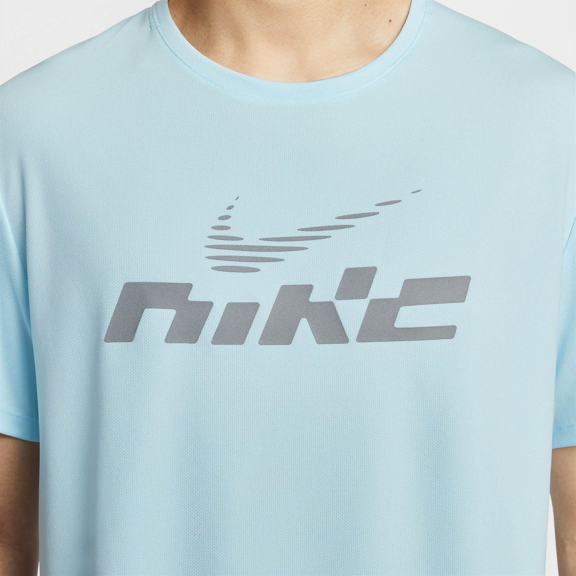 Blue/Ref.Silver - Nike - Miler Flash Mens Dri-FIT UV Running T-Shirt - 5