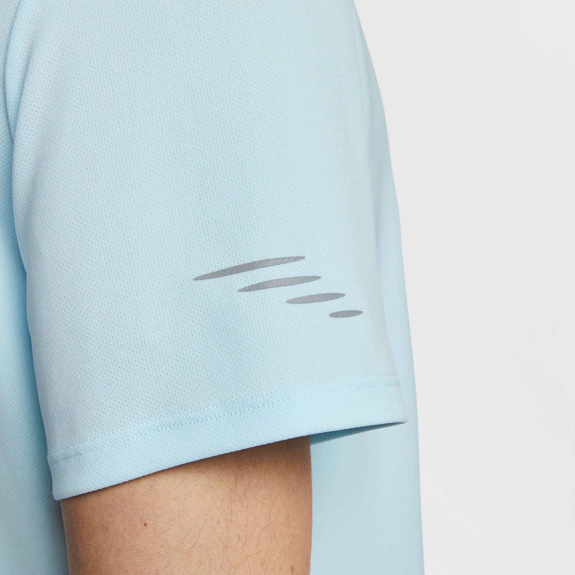 Blue/Ref.Silver - Nike - Miler Flash Mens Dri-FIT UV Running T-Shirt - 6