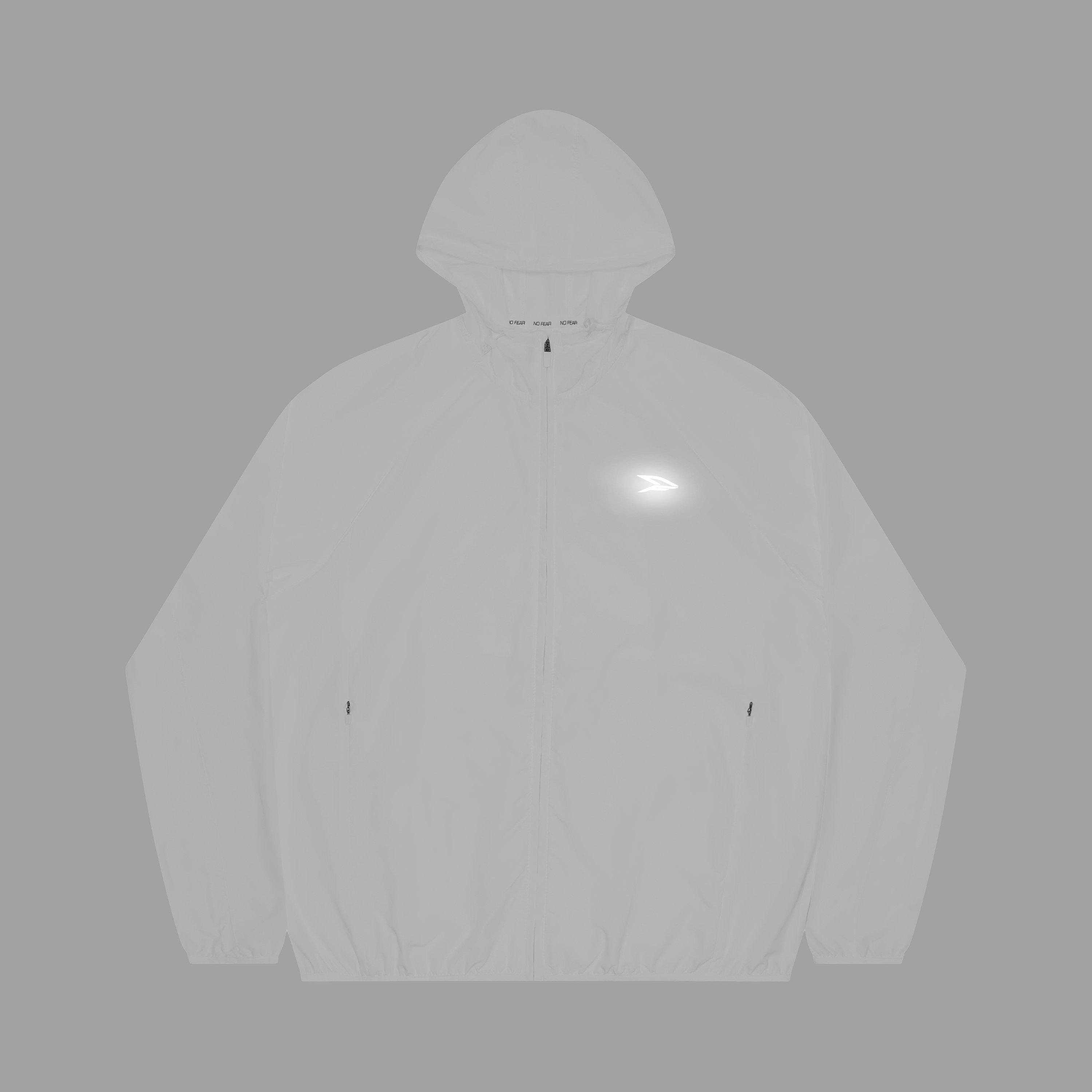 White - No Fear - Men's Running Hood Windbreaker - 2