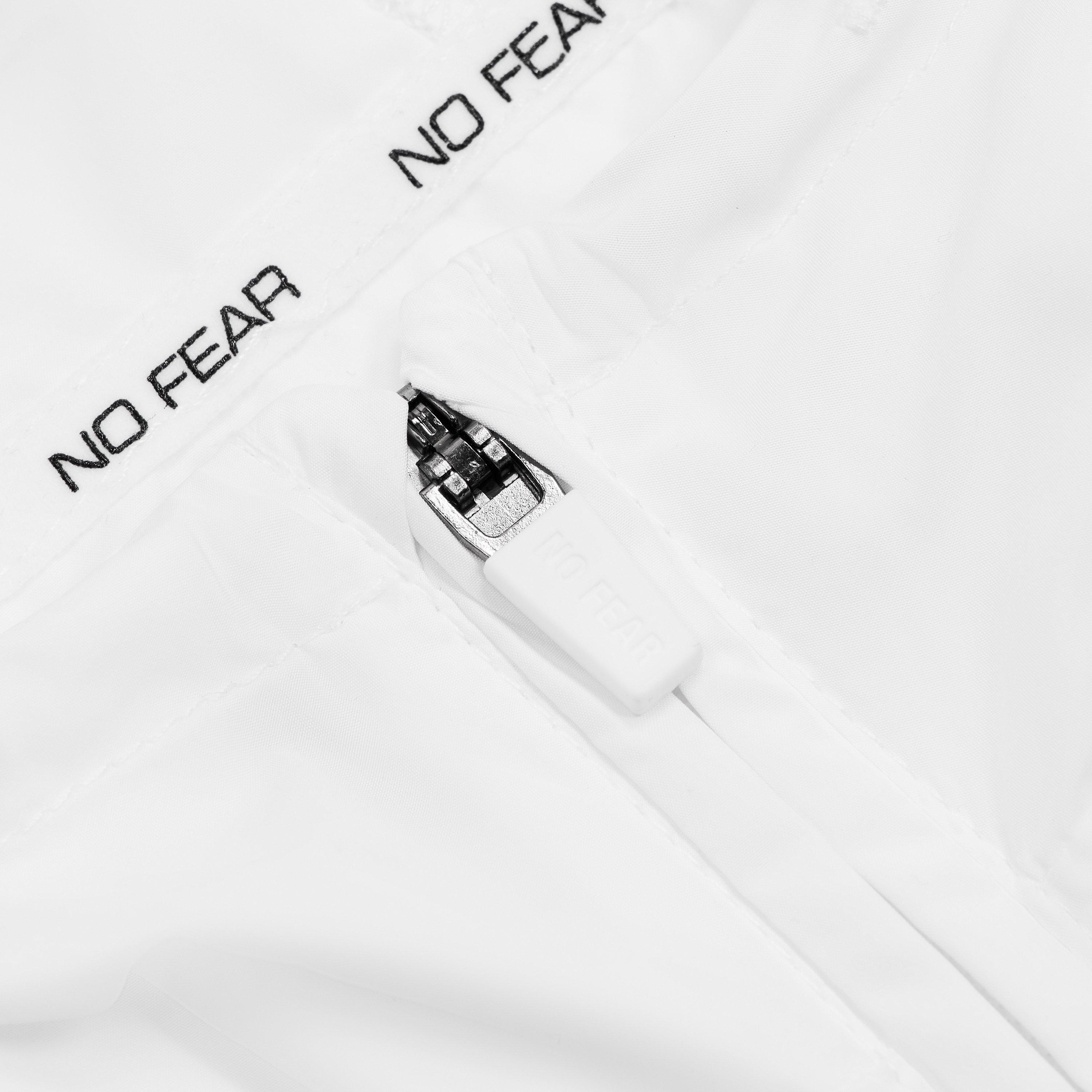 White - No Fear - Men's Running Hood Windbreaker - 5