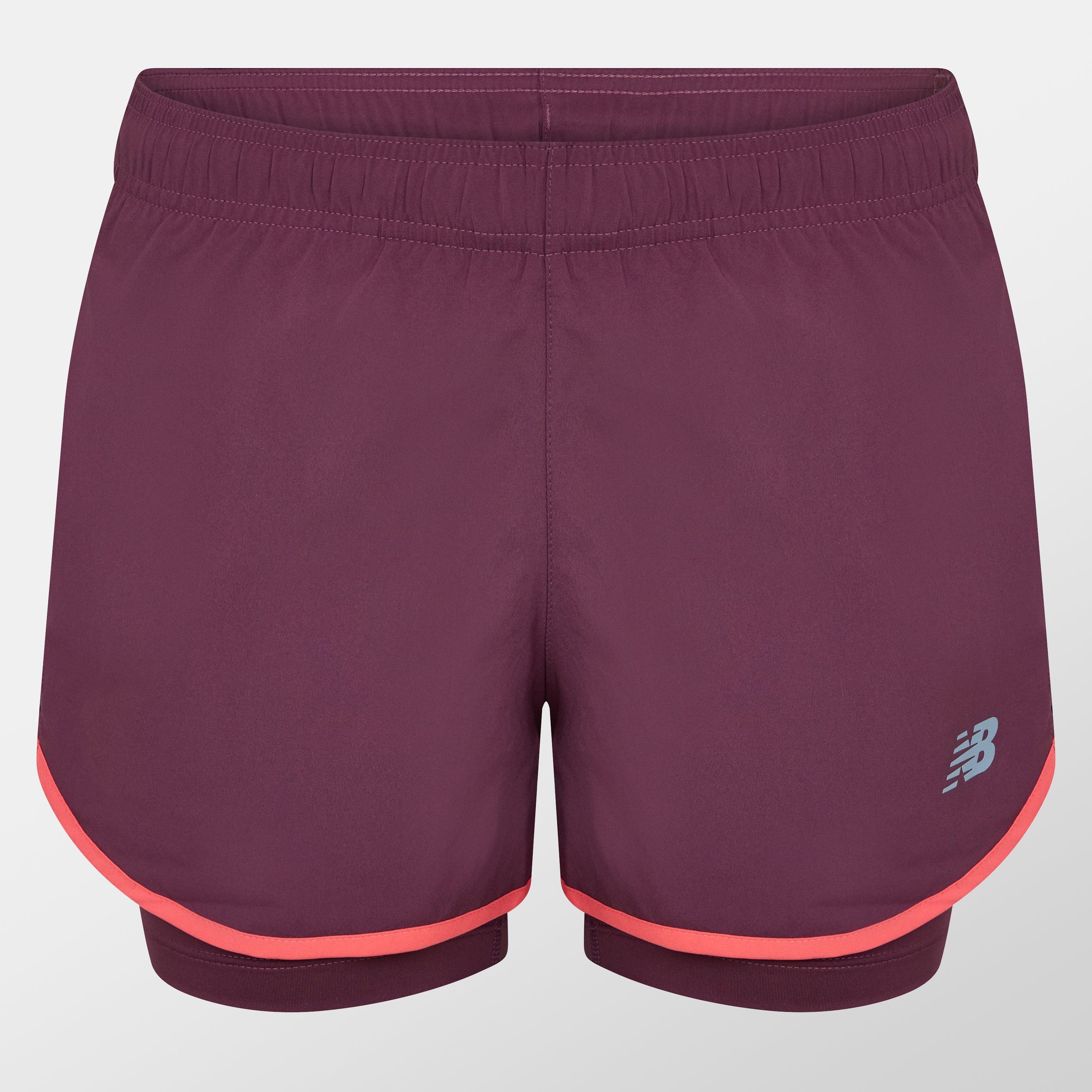 Mauve/Coral - New Balance - Women's Performance Running Shorts - 1