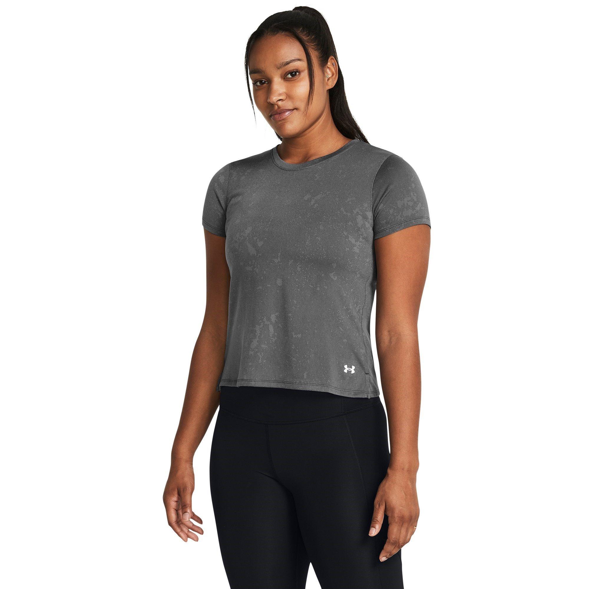 Grey - Under Armour - Launch Splatter Short-Sleeve Performance Top - 3
