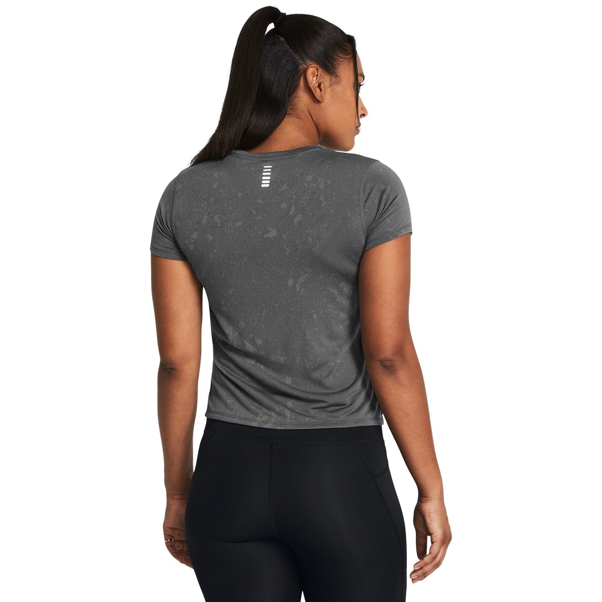 Grey - Under Armour - Launch Splatter Short-Sleeve Performance Top - 4