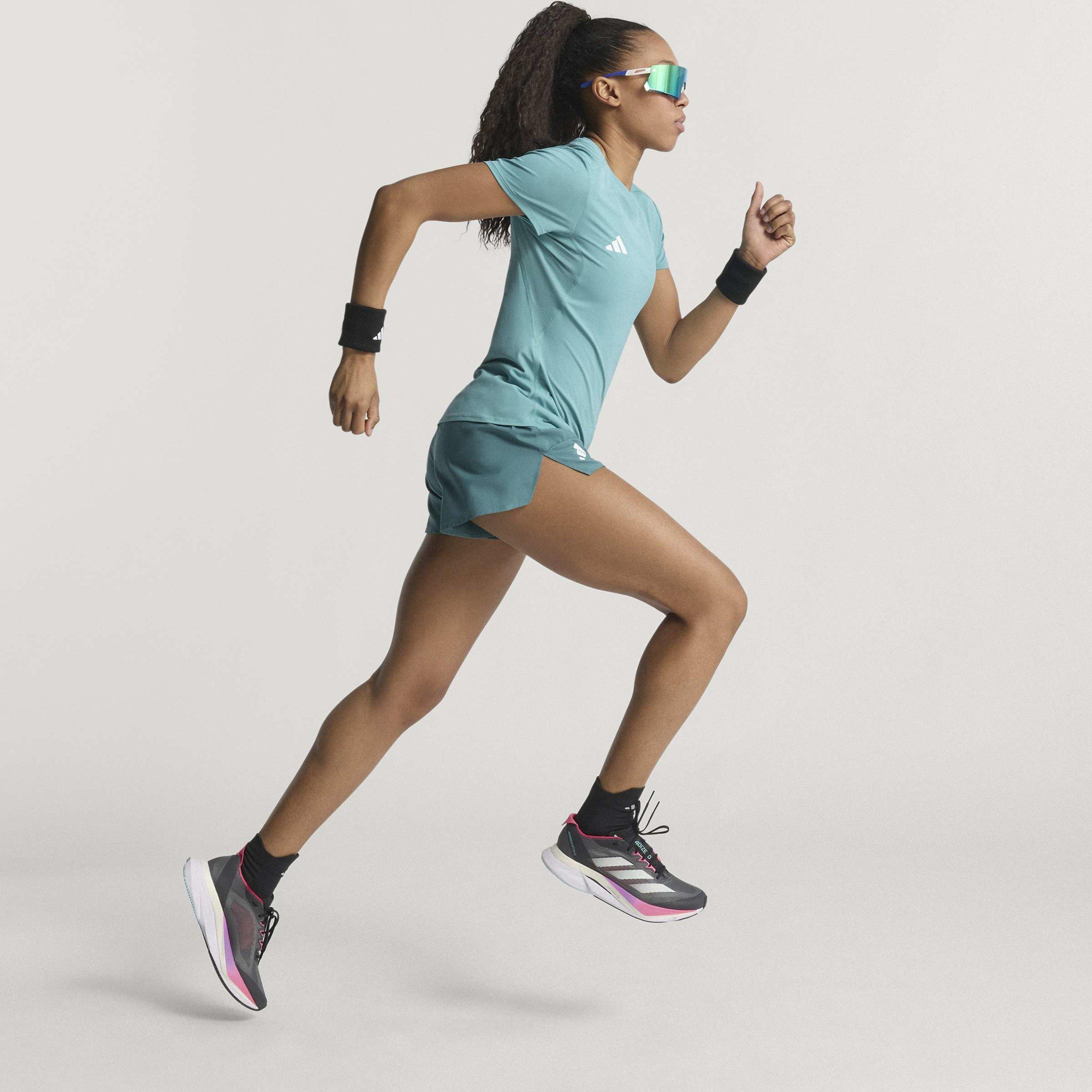 Puderasto plava - adidas - Adizero Running T-shirt Womens - 11