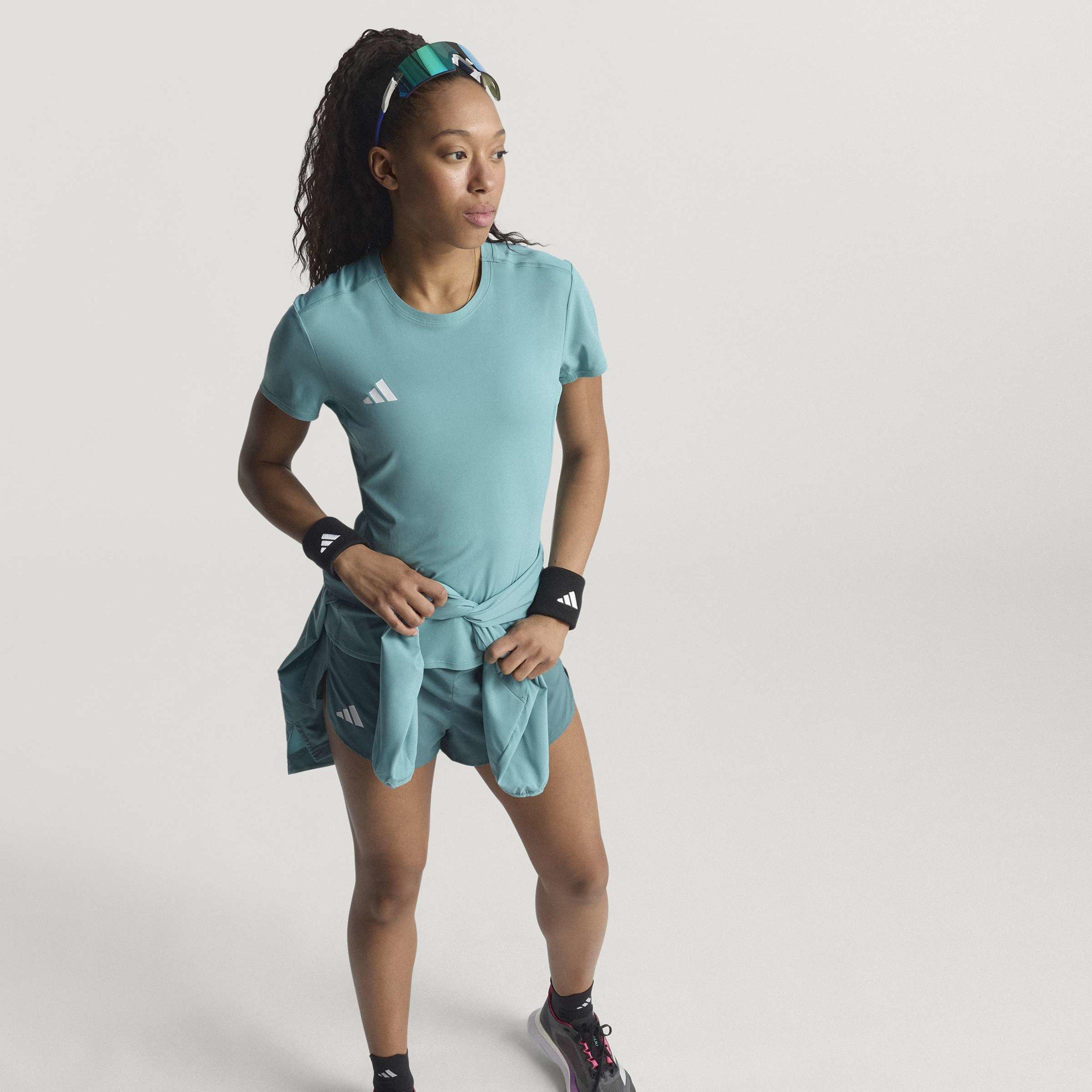 Puderasto plava - adidas - Adizero Running T-shirt Womens - 12