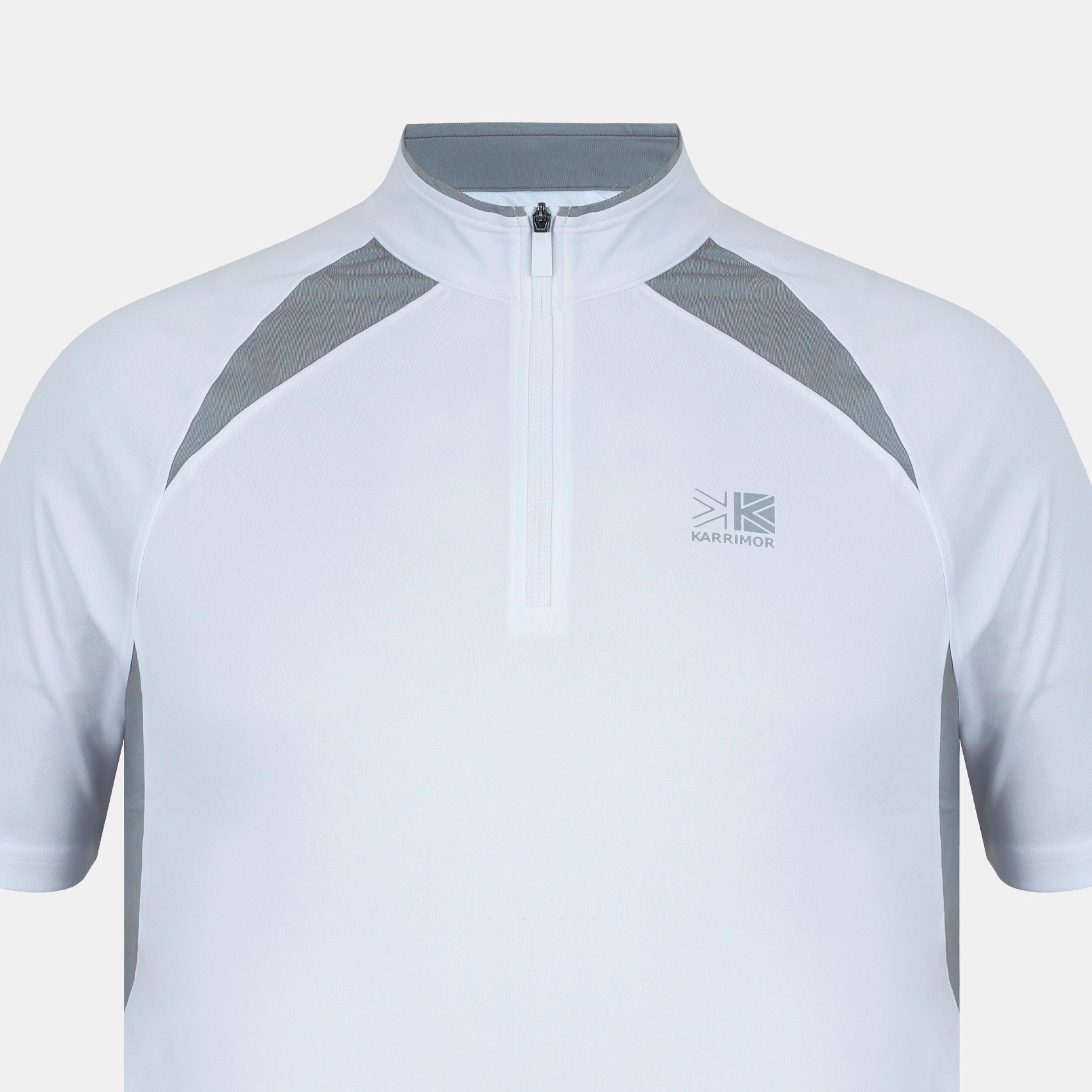 Blanc/Gris - Karrimor - Men's Zipped Short Sleeve Performance Running Top - 3
