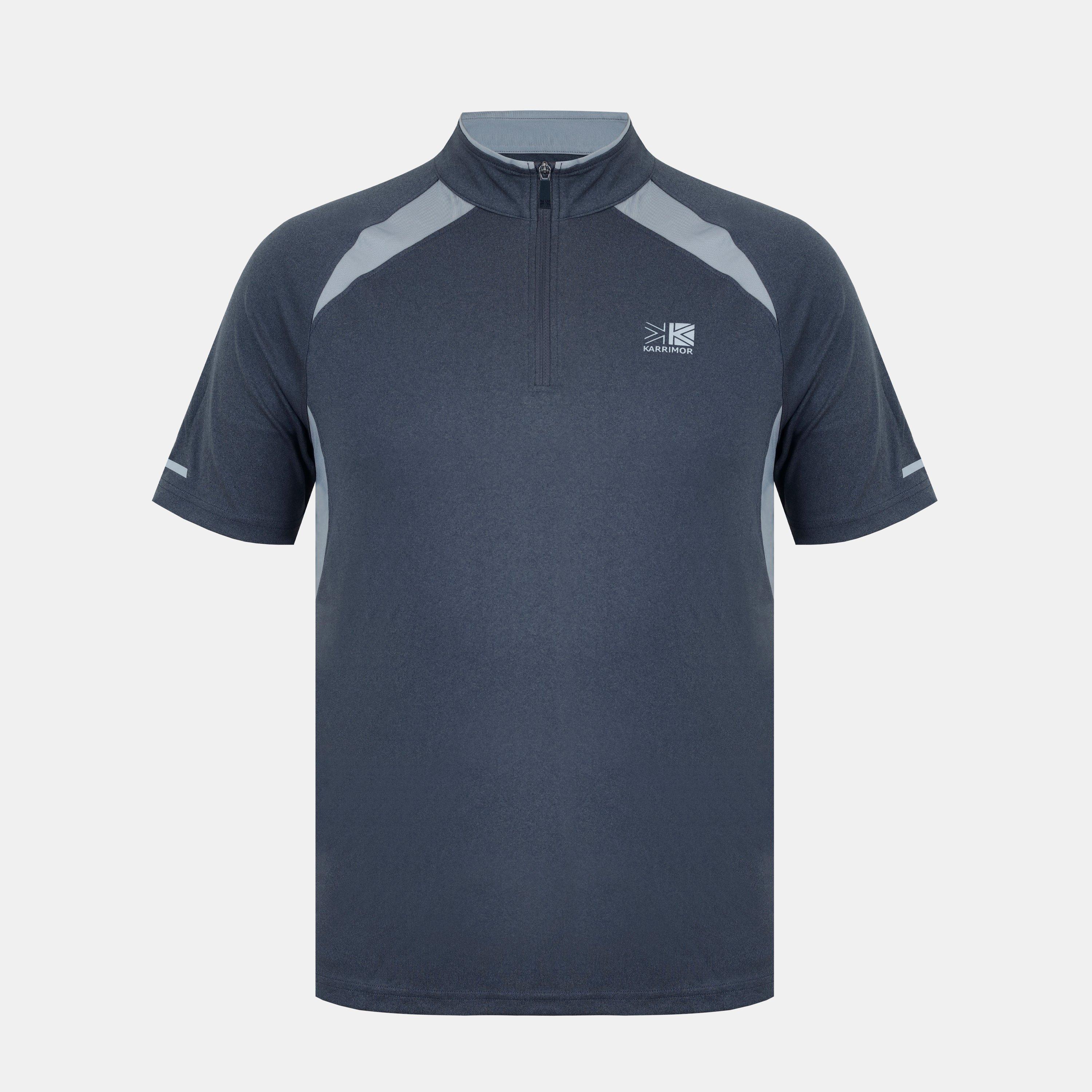 Charcoal/Grey - Karrimor - Men's Zipped Short Sleeve Performance Running Top - 1