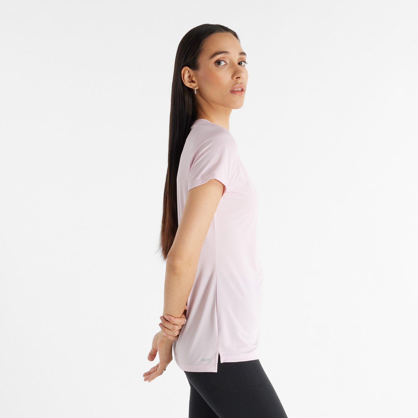 Pink - New Balance - Women's Plain Run T Short Sleeve Performance Running Top - 2