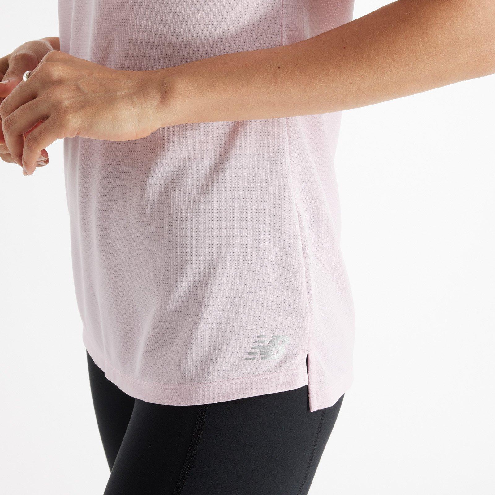 Pink - New Balance - Women's Plain Run T Short Sleeve Performance Running Top - 5