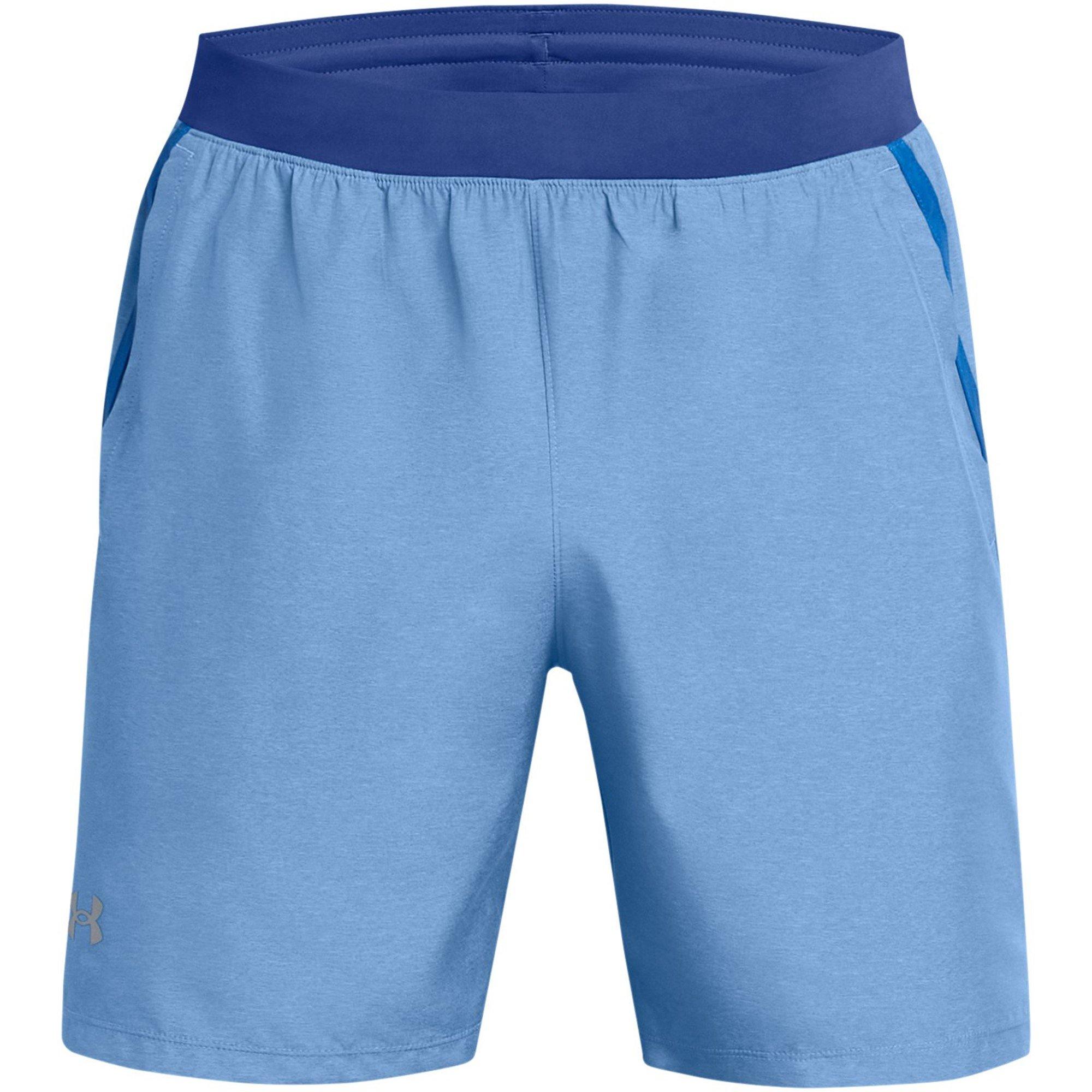 Blue - Under Armour - Men's Launch Heather Performance Running Shorts - 1