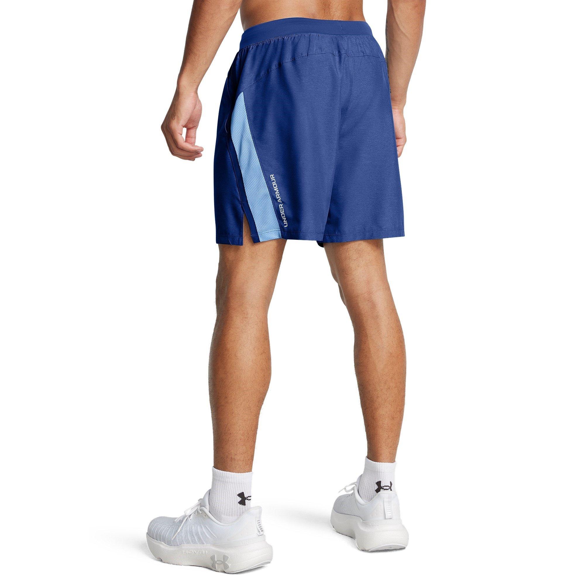 Blue - Under Armour - Men's Launch Heather Performance Running Shorts - 3