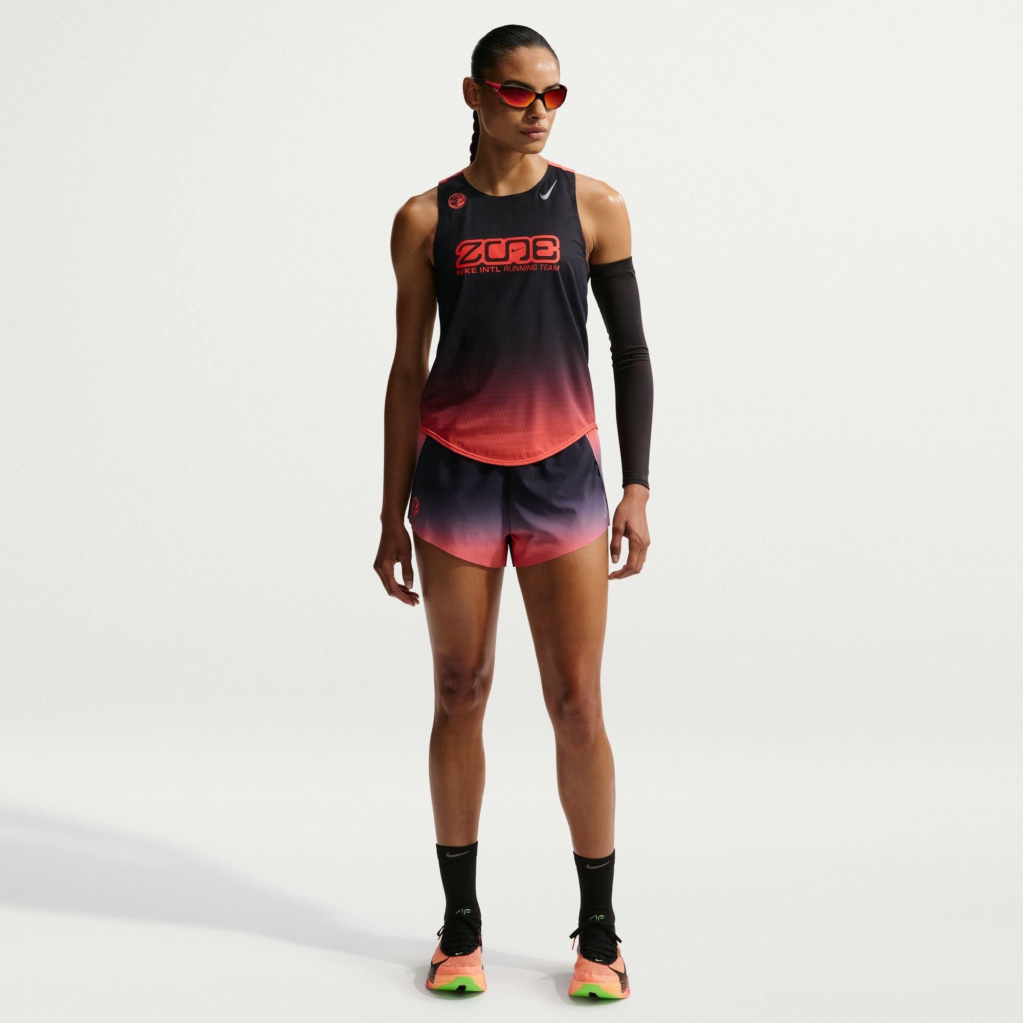Black/Crimson - Nike - Women's Dri-FIT Running Shorts - 4