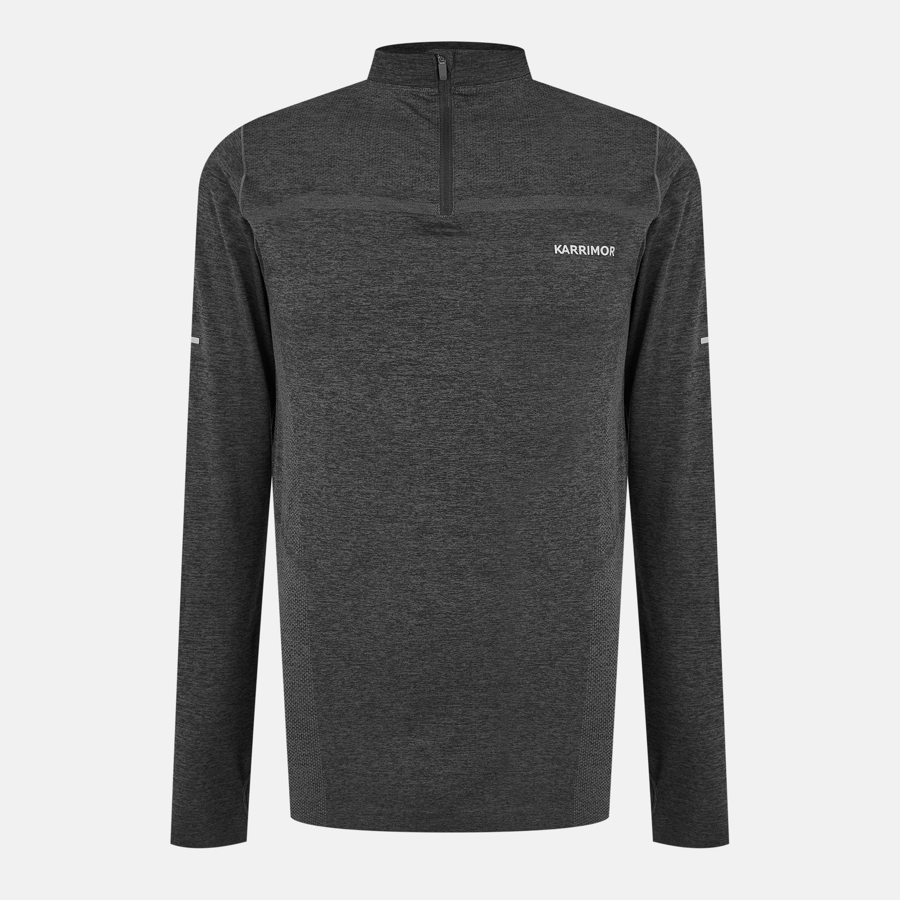 Karrimor Men's Xlite Seamless Running 1/4 Zip - Black Marl - XL