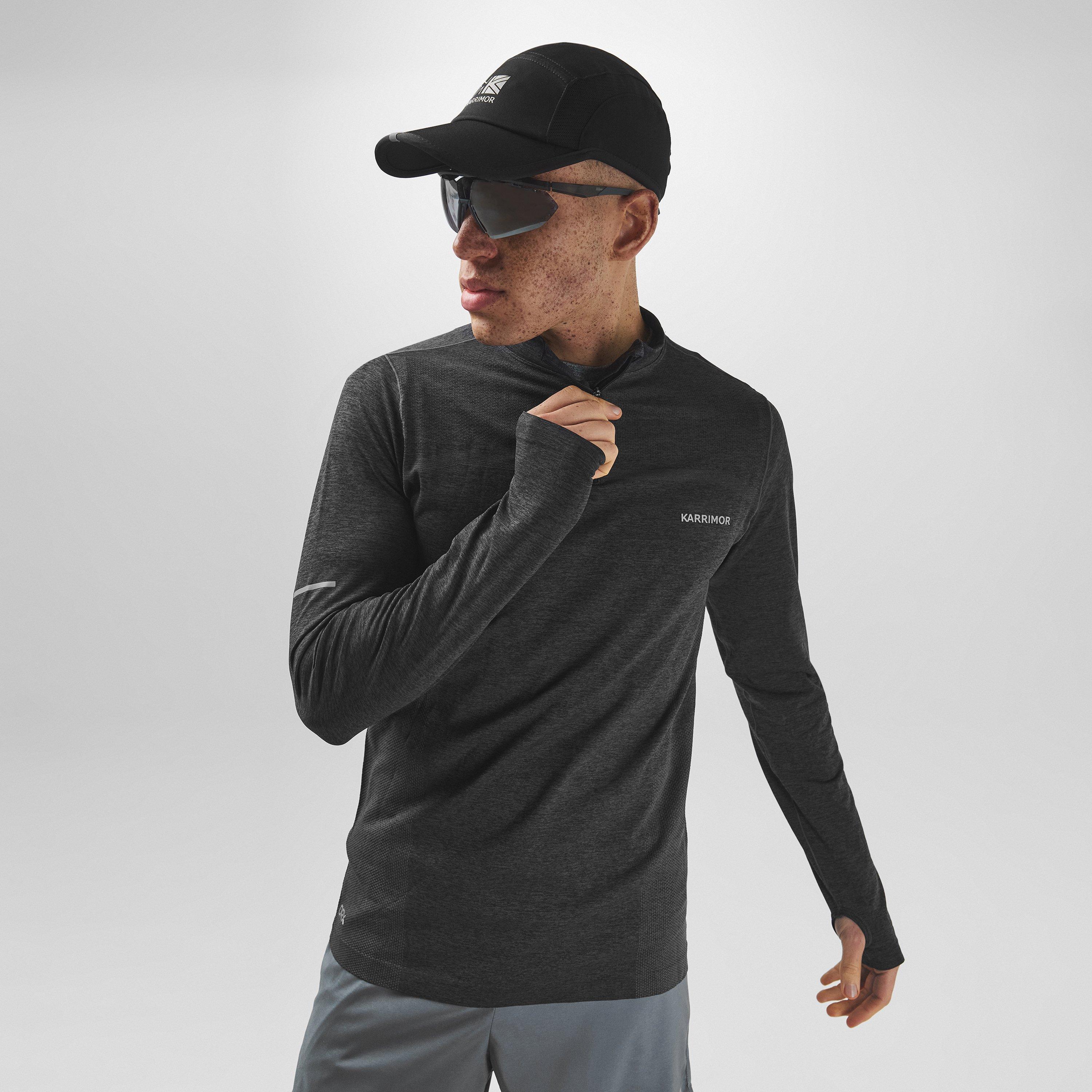 Black Marl - Karrimor - Xlite Seamless Running Mens quarter Zip - 3
