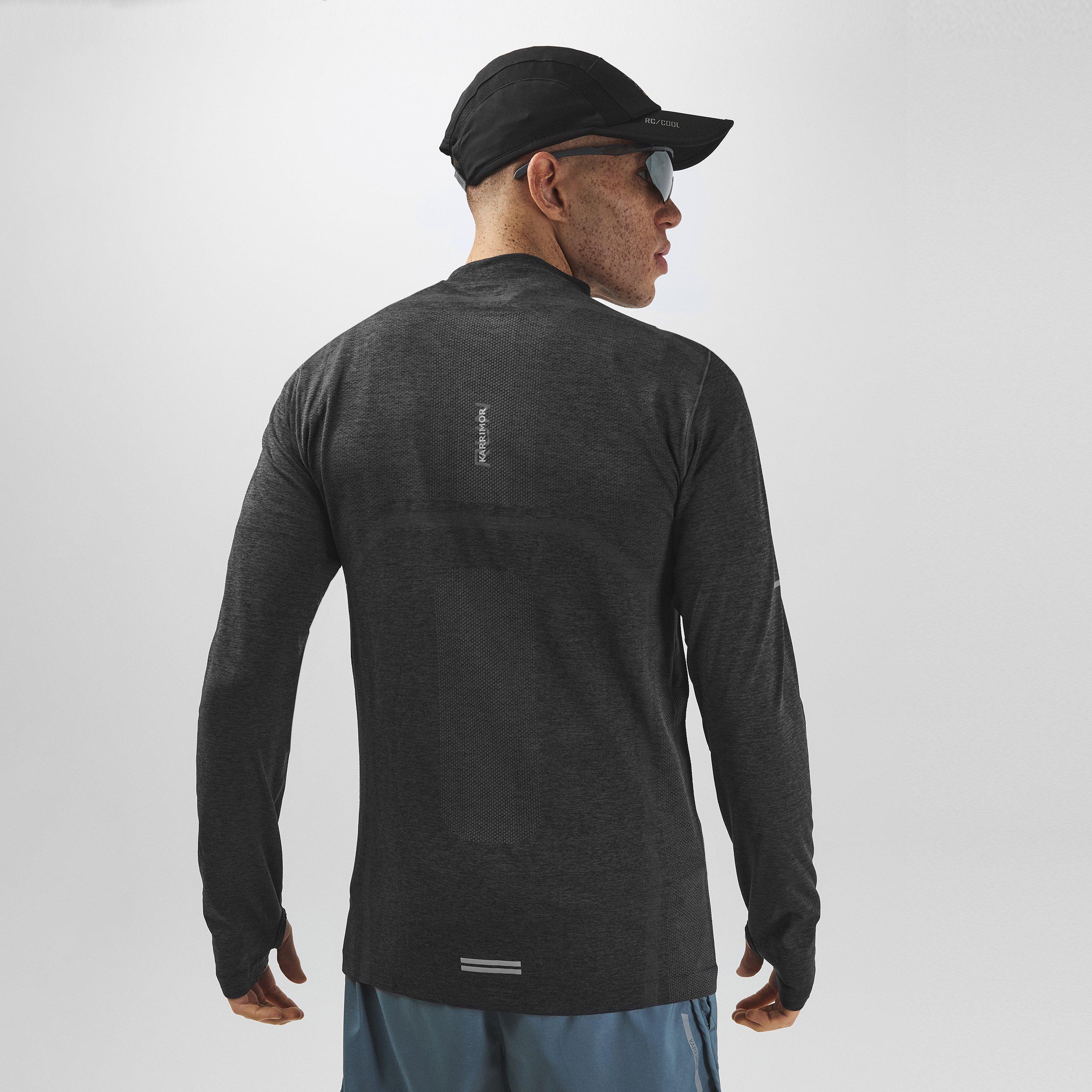Black Marl - Karrimor - Xlite Seamless Running Mens quarter Zip - 4