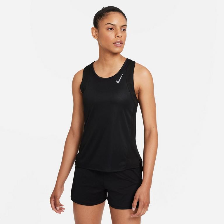 Black/Ref.Silv - Nike - Dri FIT Race Womens Running Tank Top - 8