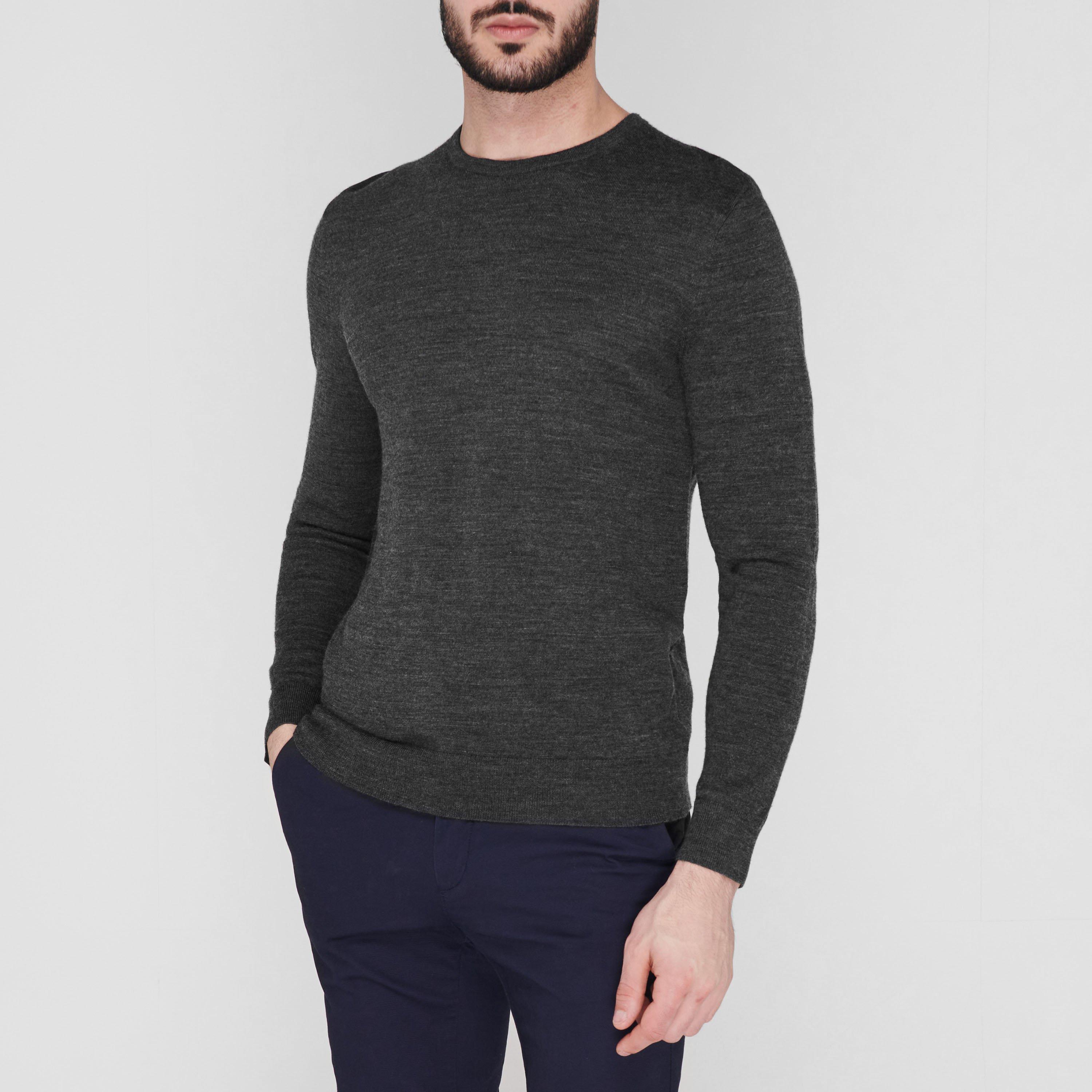 Charcoal - Howick - Merino Crew Jumper - 2