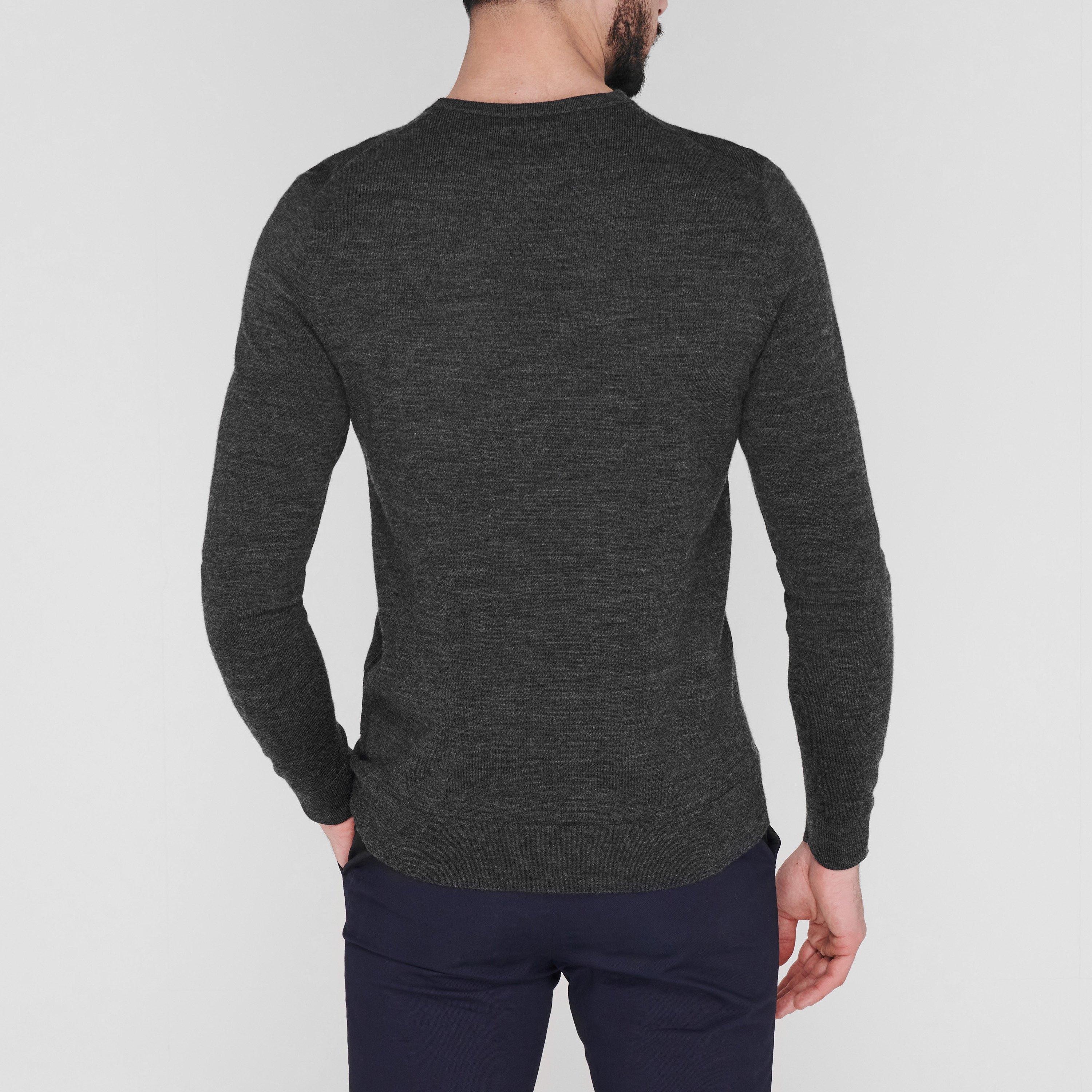 Charcoal - Howick - Merino Crew Jumper - 4