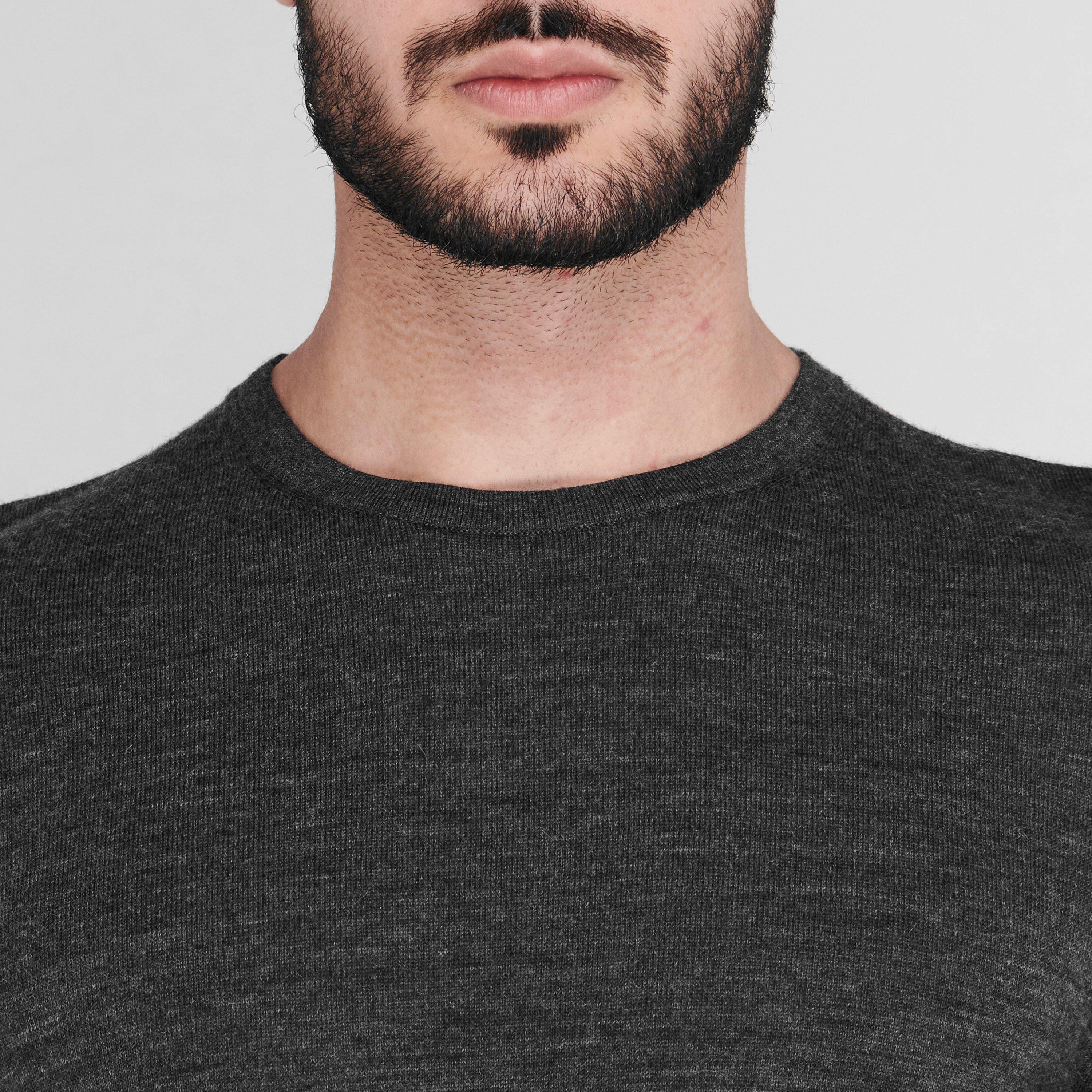 Charcoal - Howick - Merino Crew Jumper - 5