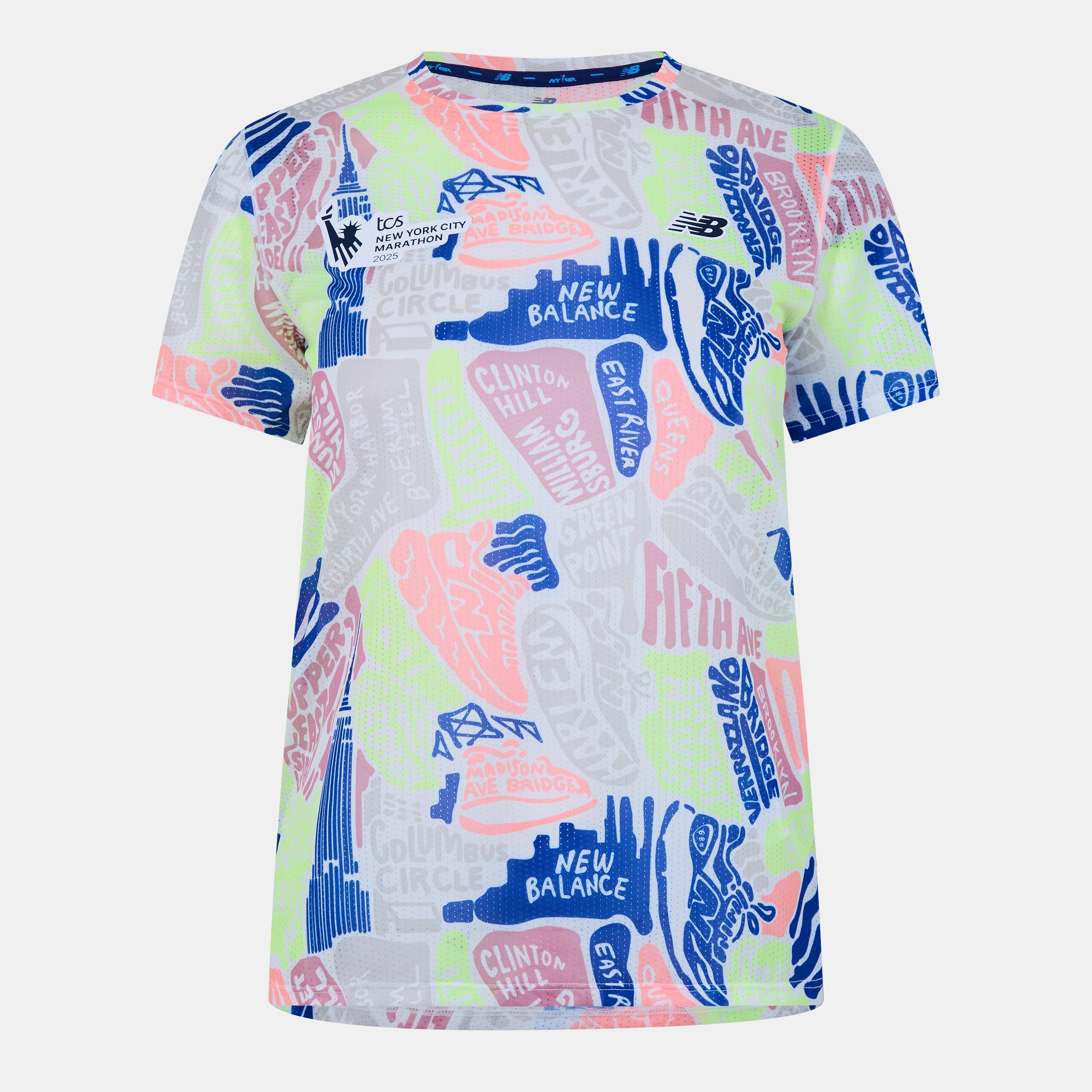 Multi - New Balance - Women's NYC Print Short Sleeve Performance Running Top - 1