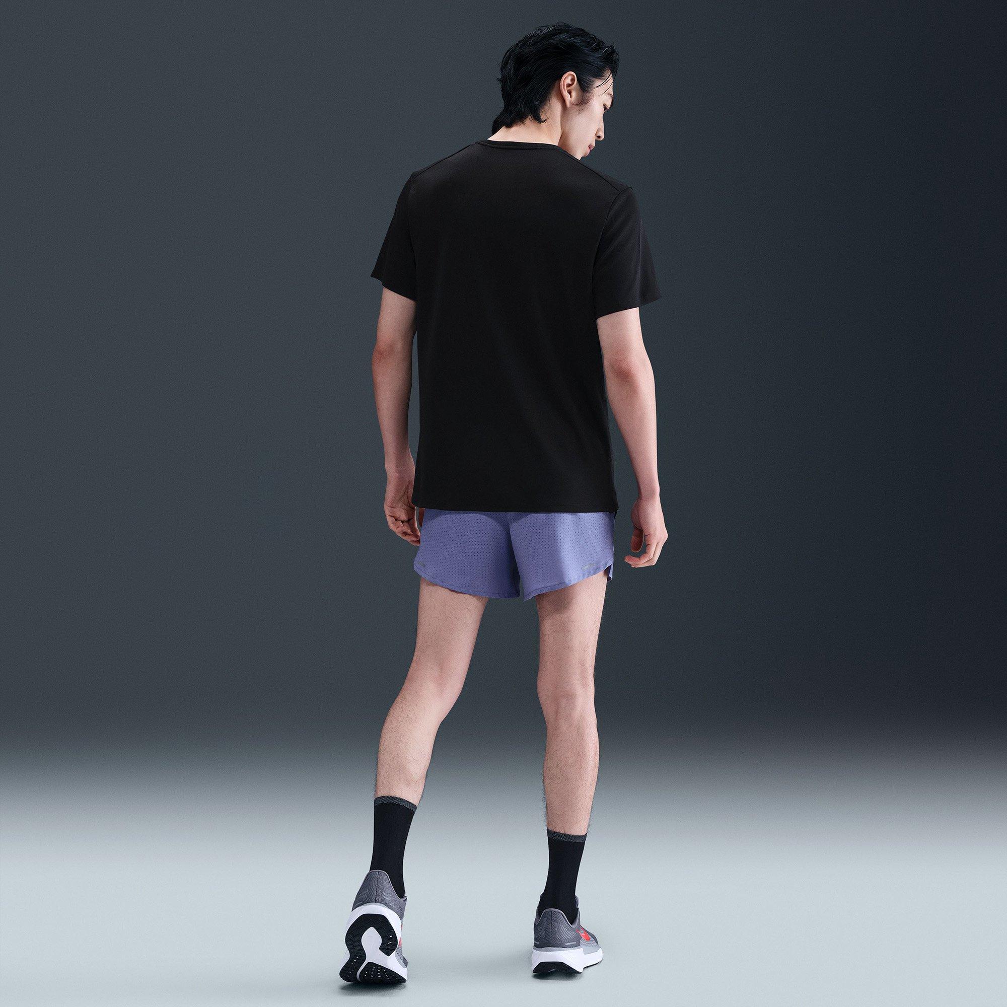 Black - Nike - Miler Mens Dri-FIT UV Running T-Shirt - 6