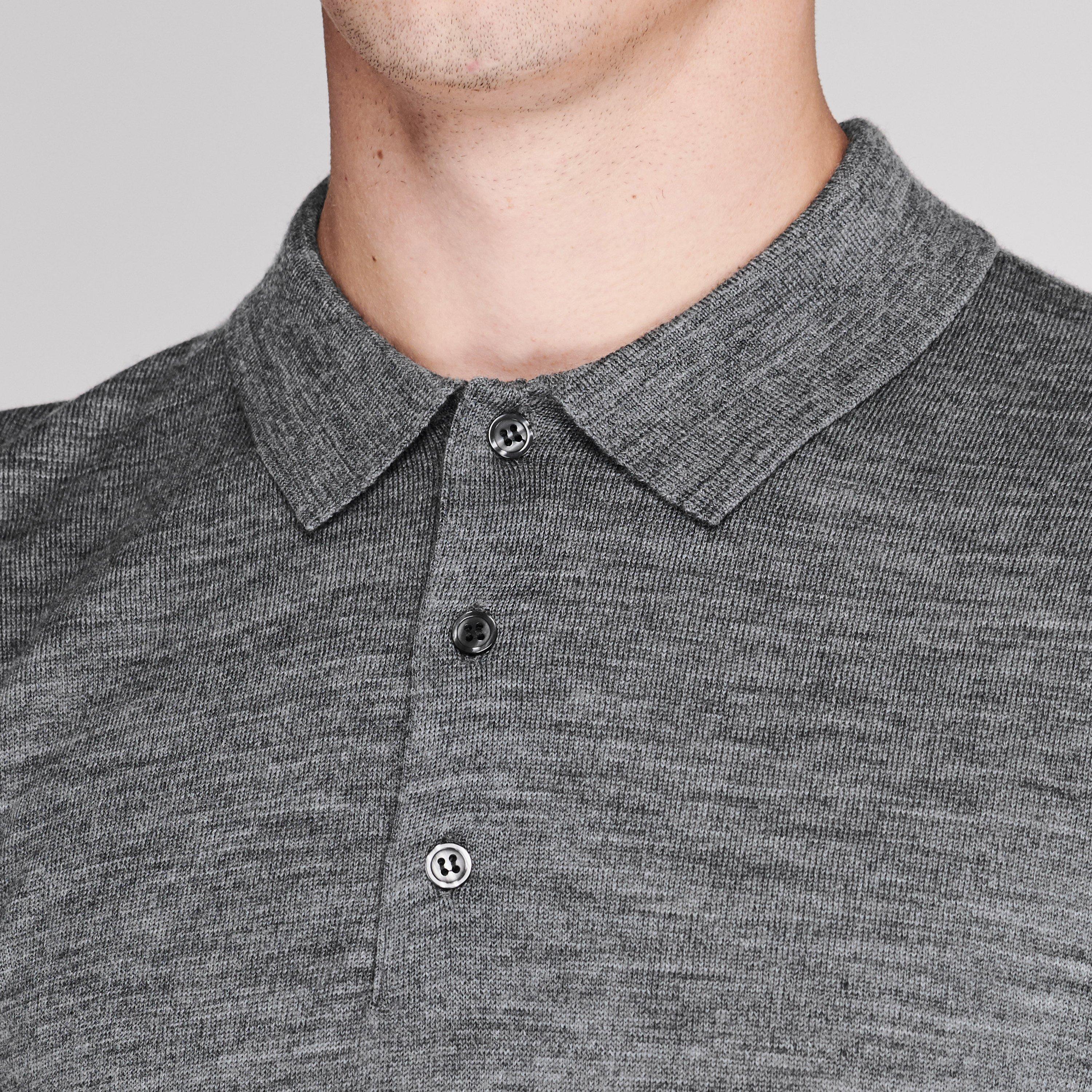 Grey Marl - Howick - Merino Polo Shirt - 4
