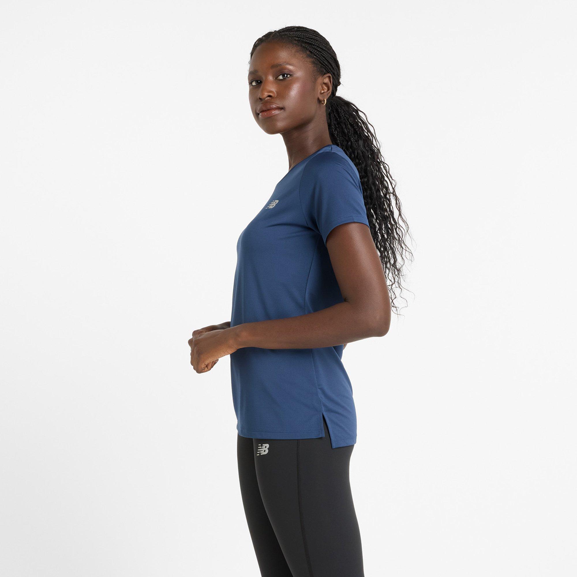 Navy - New Balance - Run Short Sleeve Performance Running Top - 5
