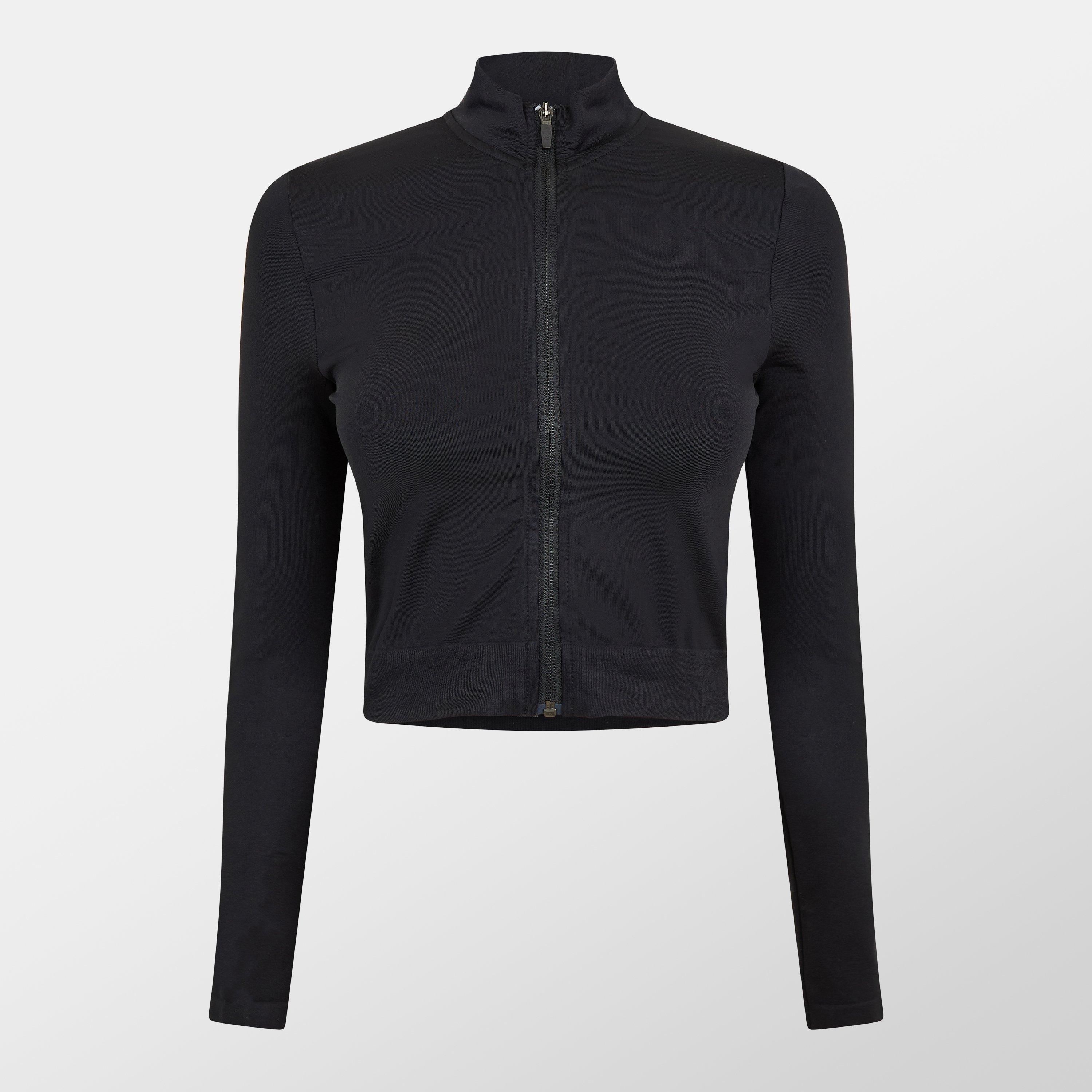 Jet Black - Represent - Women's Seamless Zip Long Sleeve Full Zip Performance Running Jacket - 1