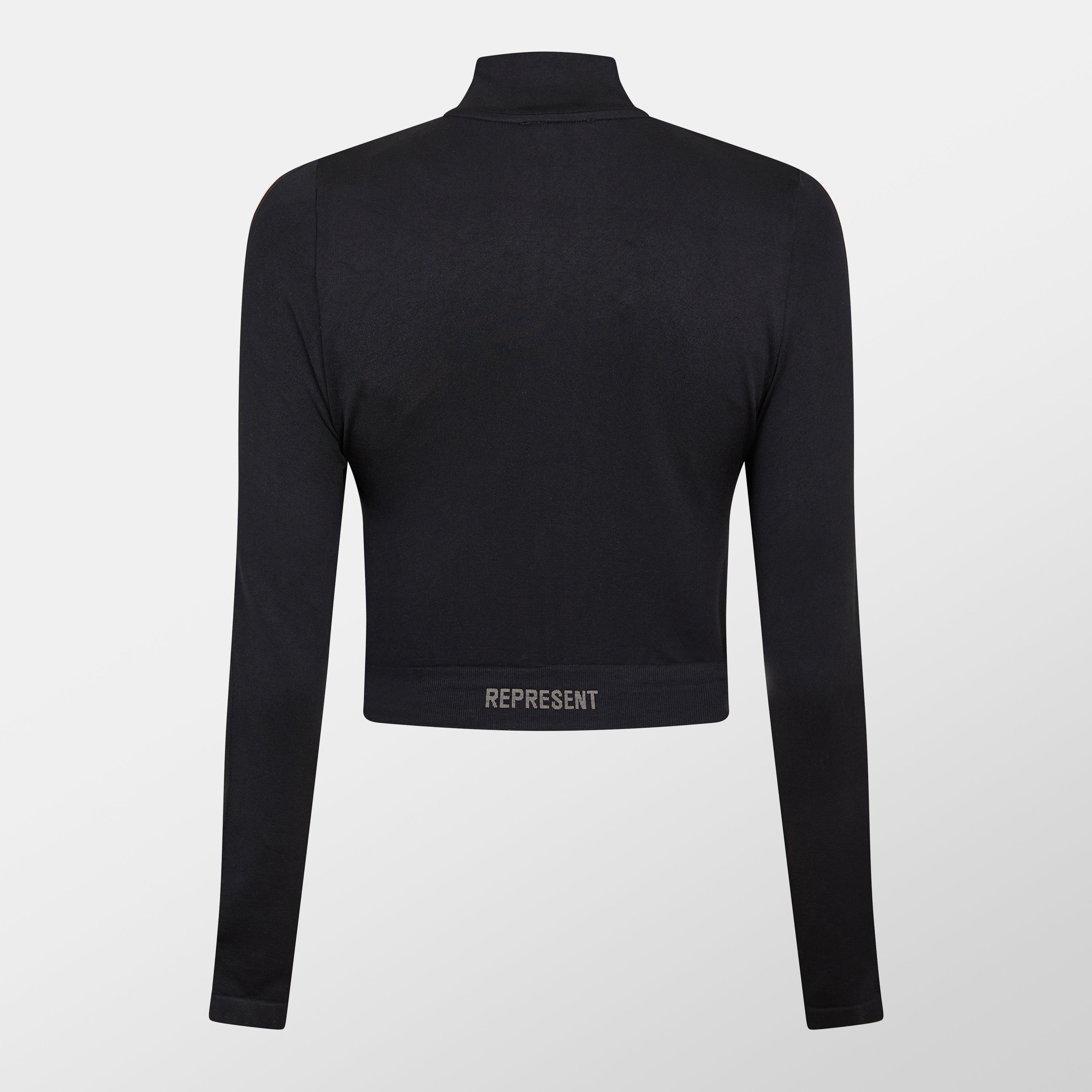 Jet Black - Represent - Women's Seamless Zip Long Sleeve Full Zip Performance Running Jacket - 2