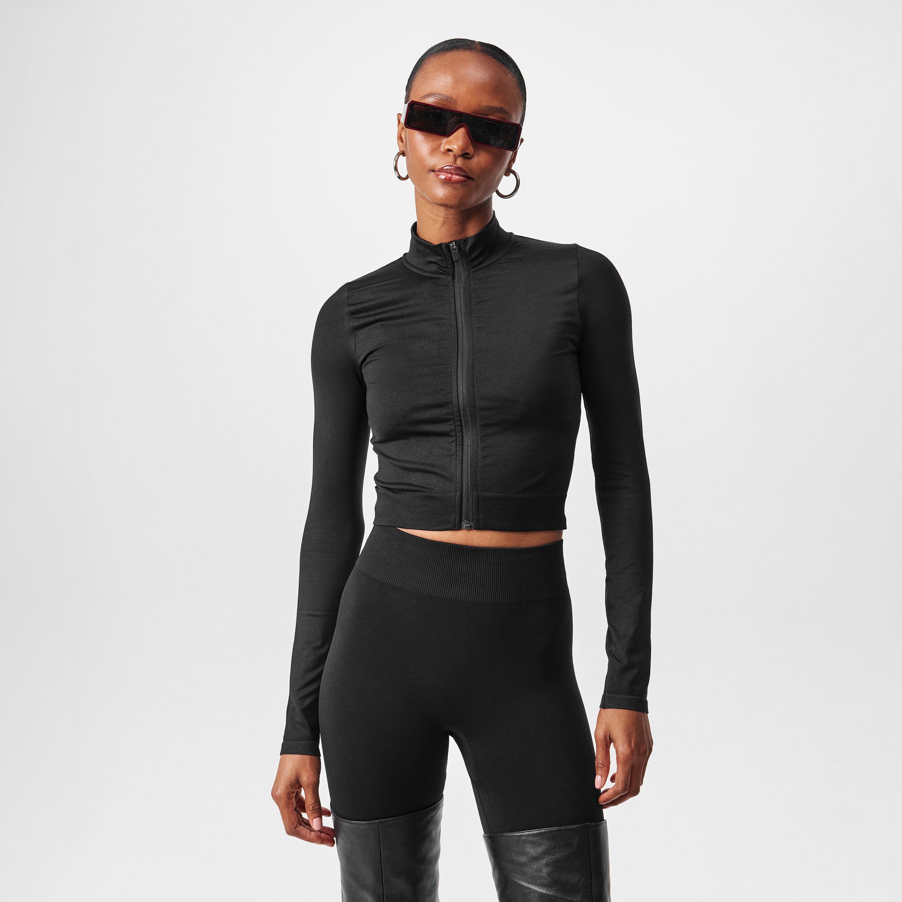 Jet Black - Represent - Women's Seamless Zip Long Sleeve Full Zip Performance Running Jacket - 3